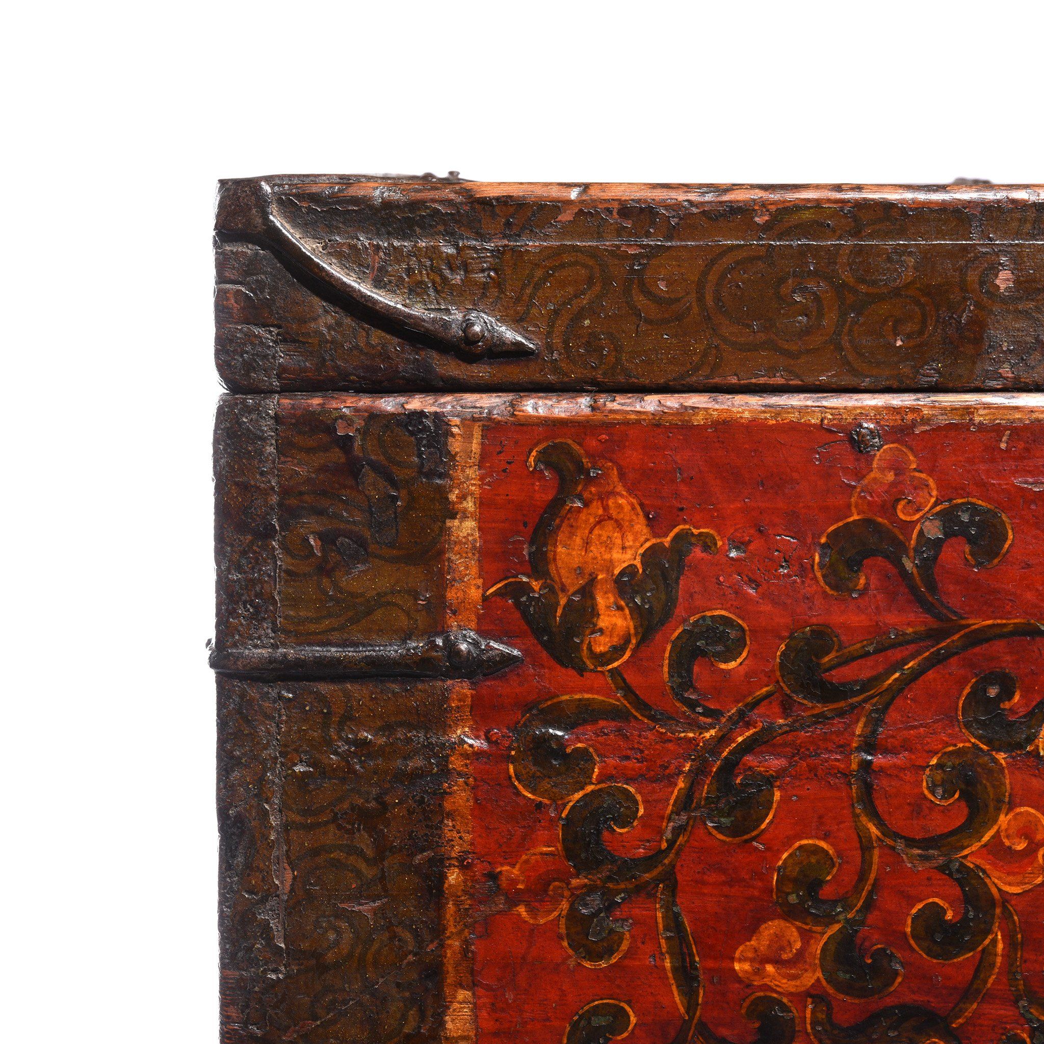 Painted Zeeba Chest From Tibet - 19th Century - Image 4