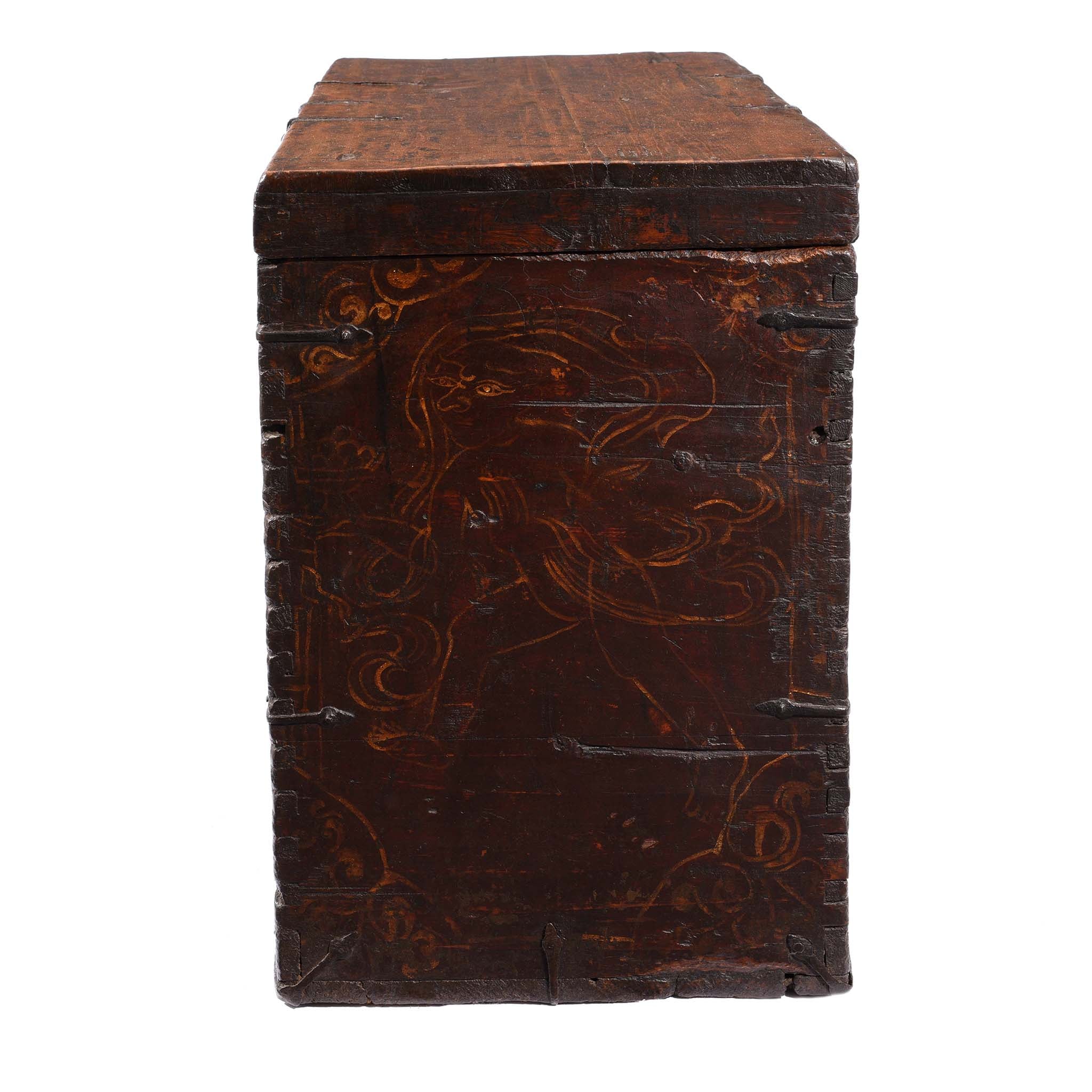 Painted Zeeba Chest From Tibet - Late 18th Century - Image 15