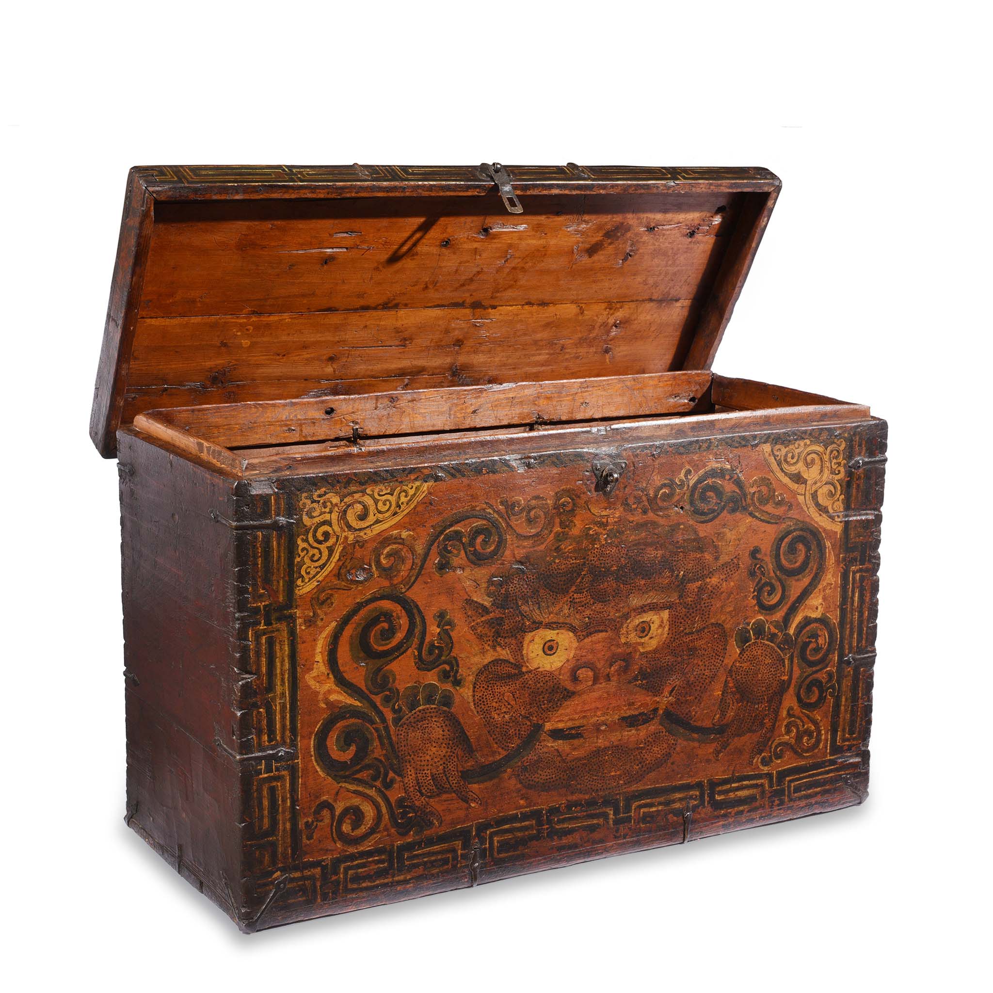 Painted Zeeba Chest From Tibet - Late 18th Century - Image 4
