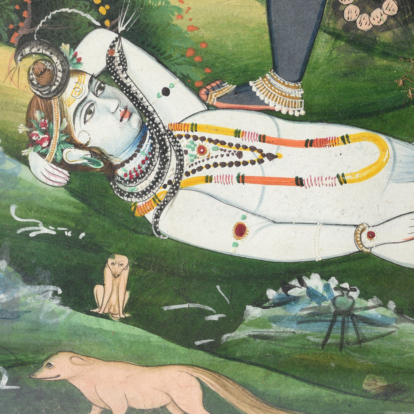 Painting Of Kali Trampling Shiva - Jaipur School - 19th Century - Image 5