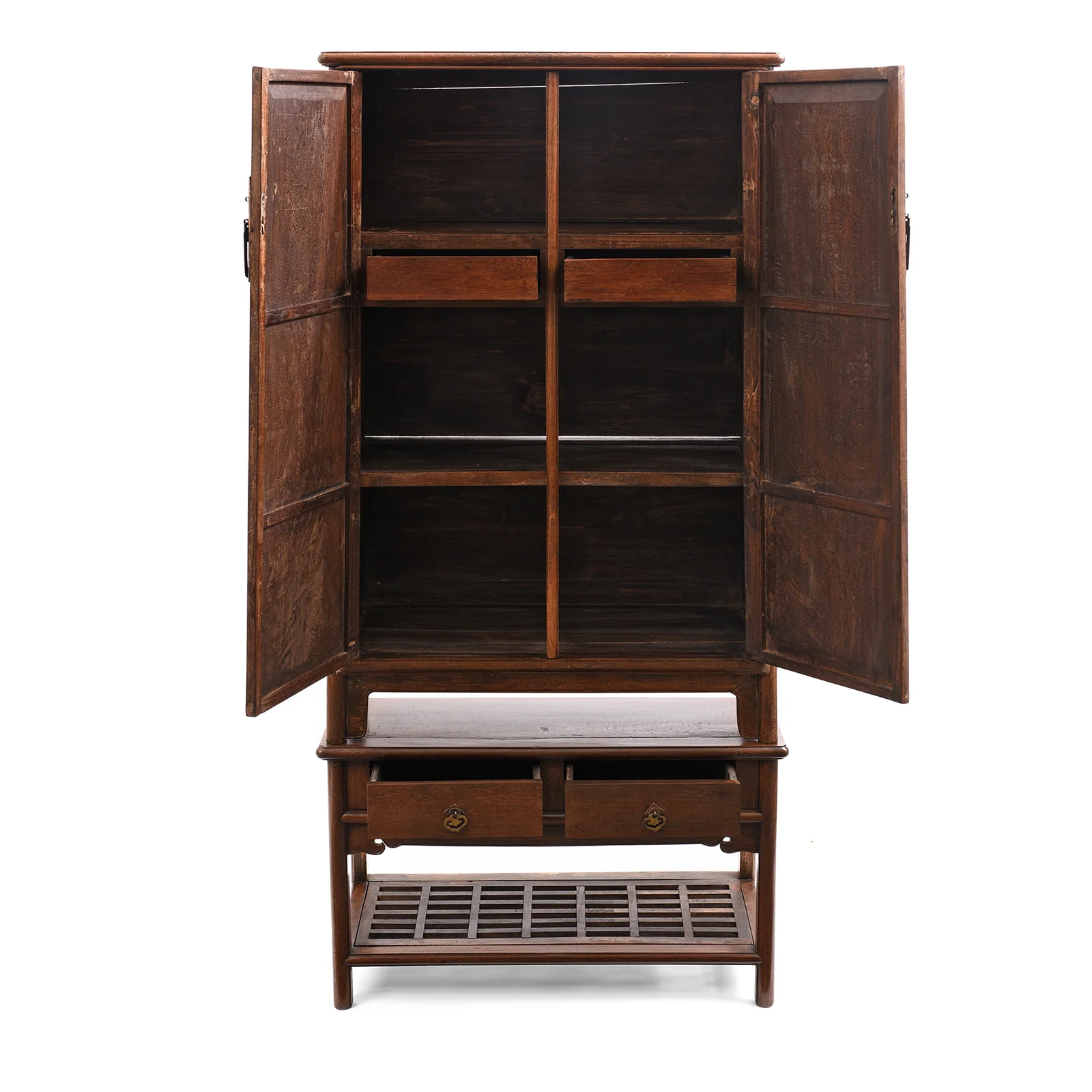 Pair of Chinese Jichimu Yuanjiaogui Cabinets On Stands - Qing Dynasty - Image 5