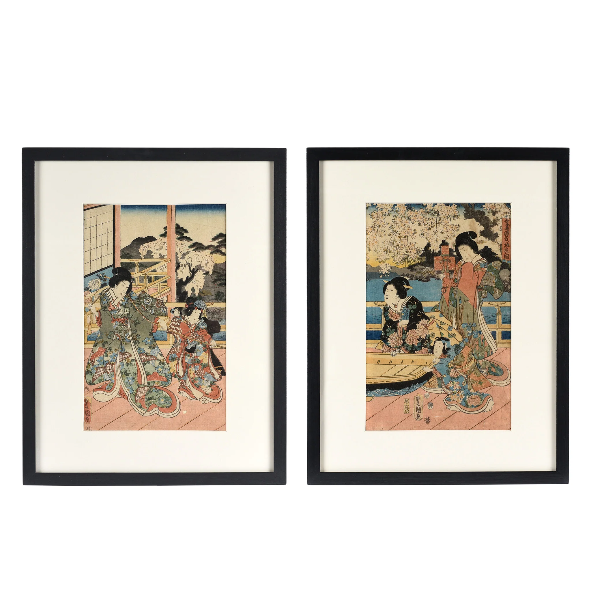 Framed Japanese Woodblock Print Oban by Utagawa Kunisada - 19th Century - Image 2