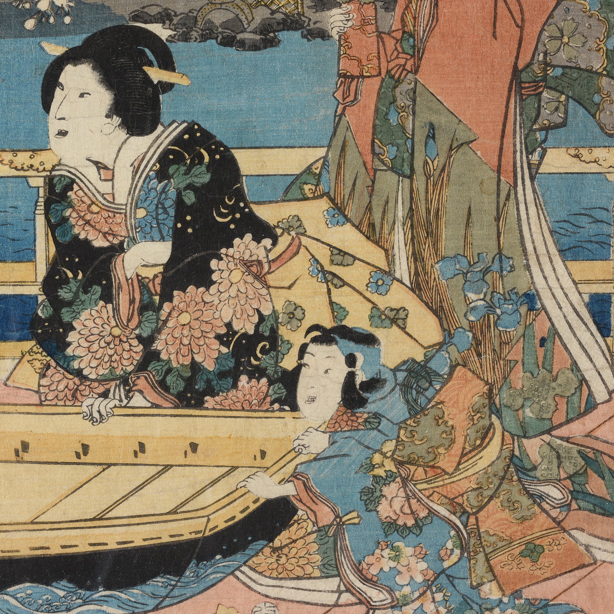 Framed Japanese Woodblock Print Oban by Utagawa Kunisada - 19th Century - Image 3