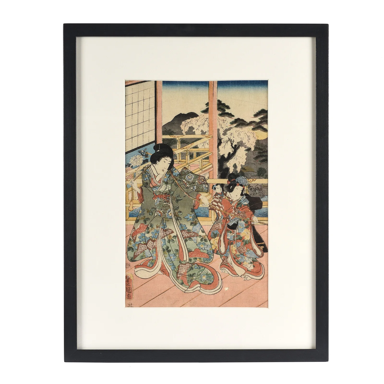 Framed Japanese Woodblock Print Oban by Utagawa Kunisada - 19th Century - Image 4