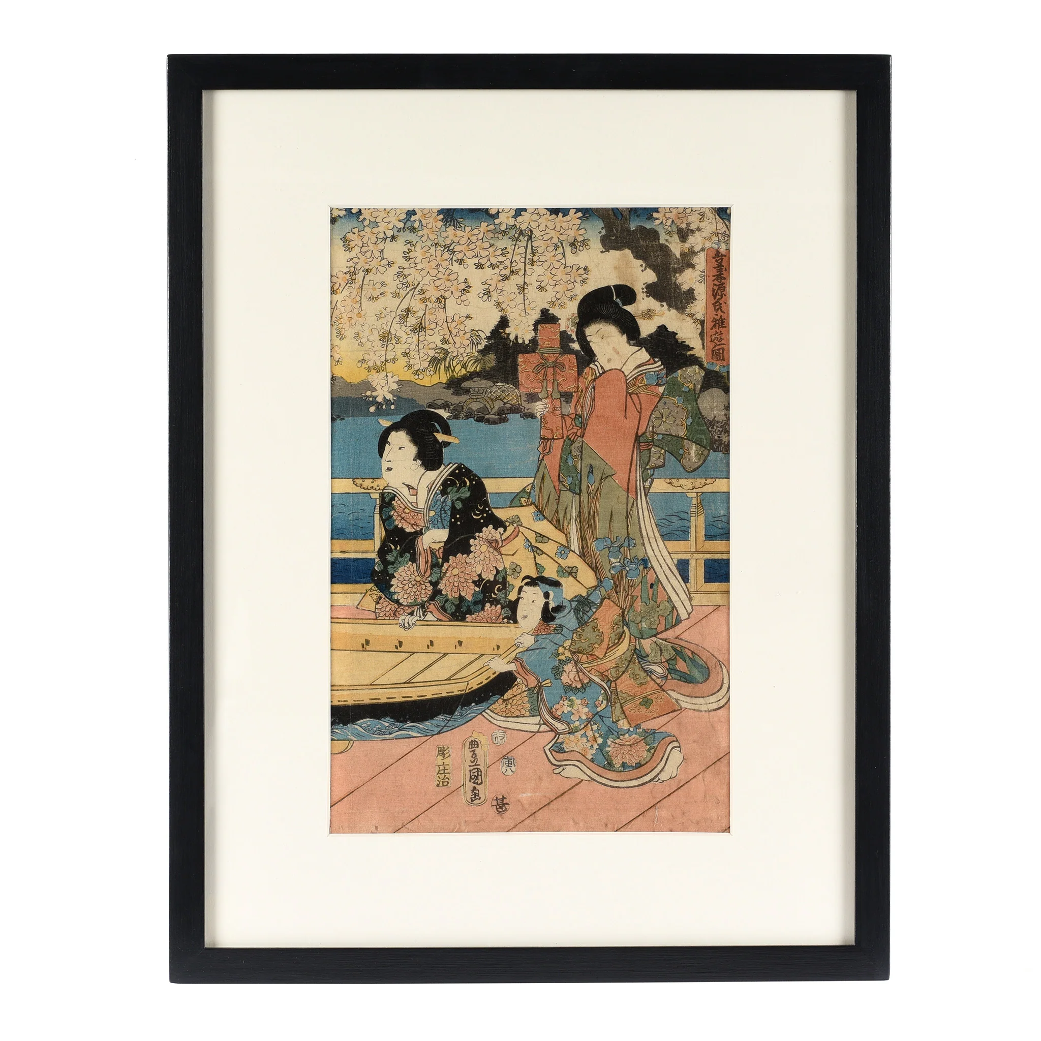Framed Japanese Woodblock Print Oban by Utagawa Kunisada - 19th Century - Image 9