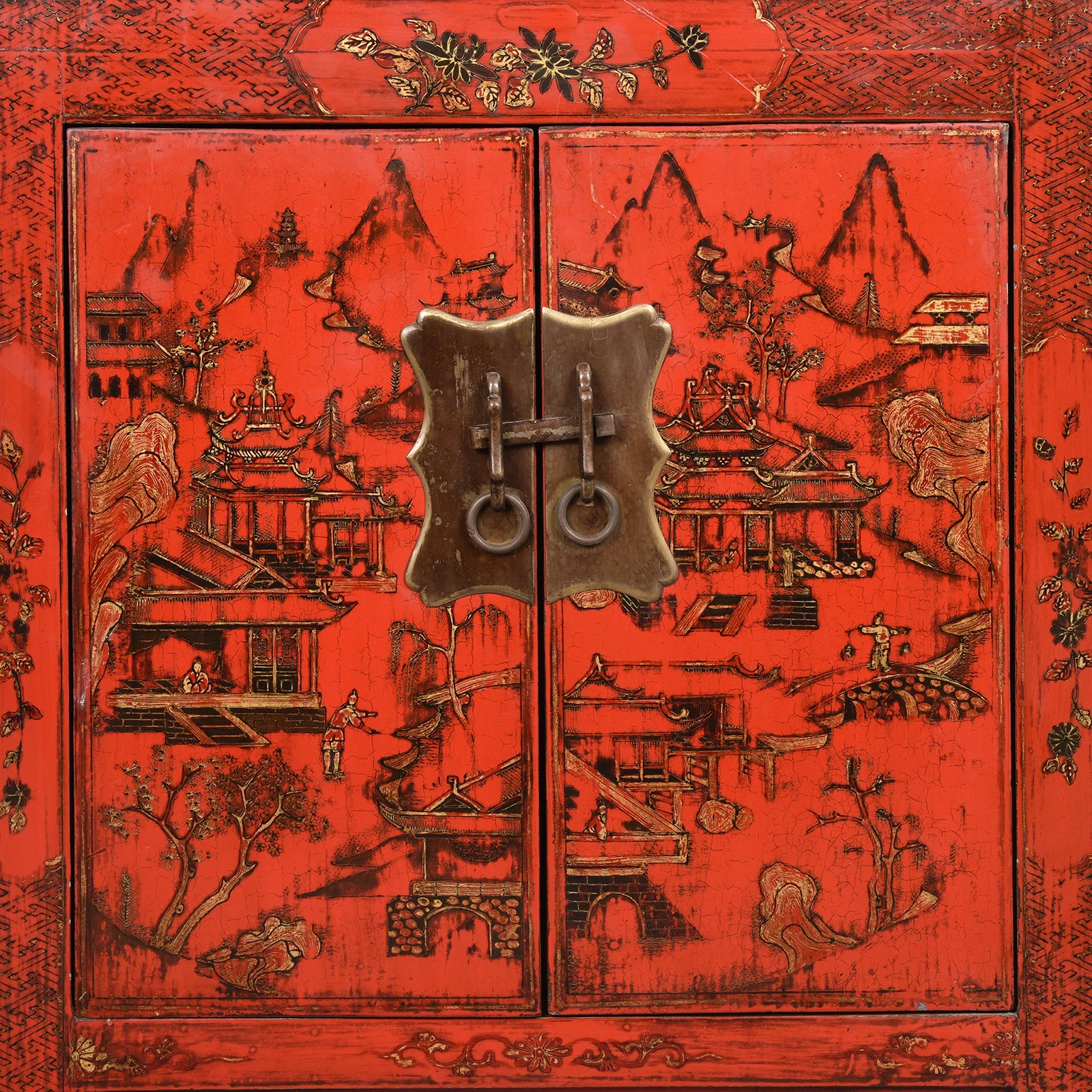 Pair of Red Lacquer Bedside Cabinets - Image 2