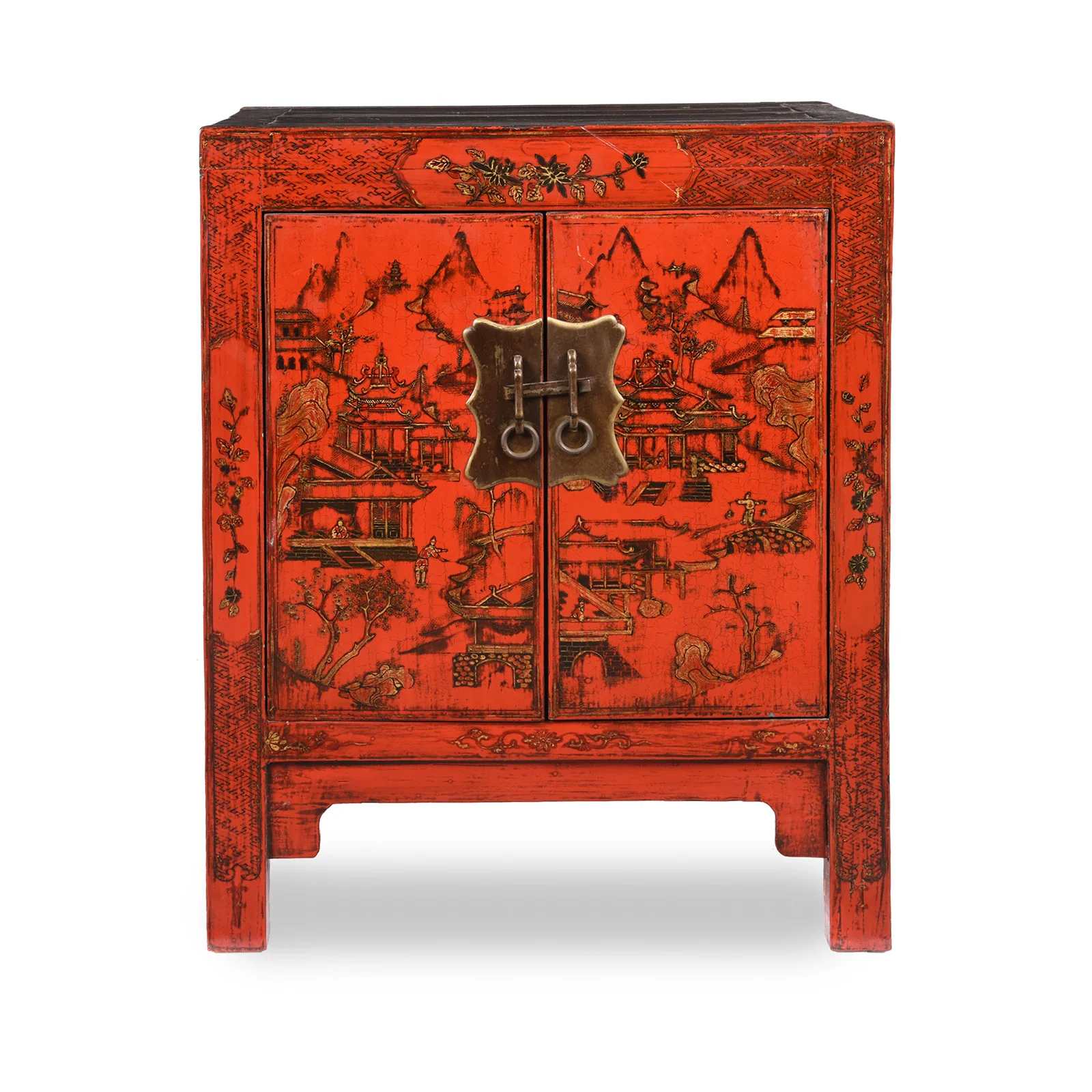 Pair of Red Lacquer Bedside Cabinets - Image 7
