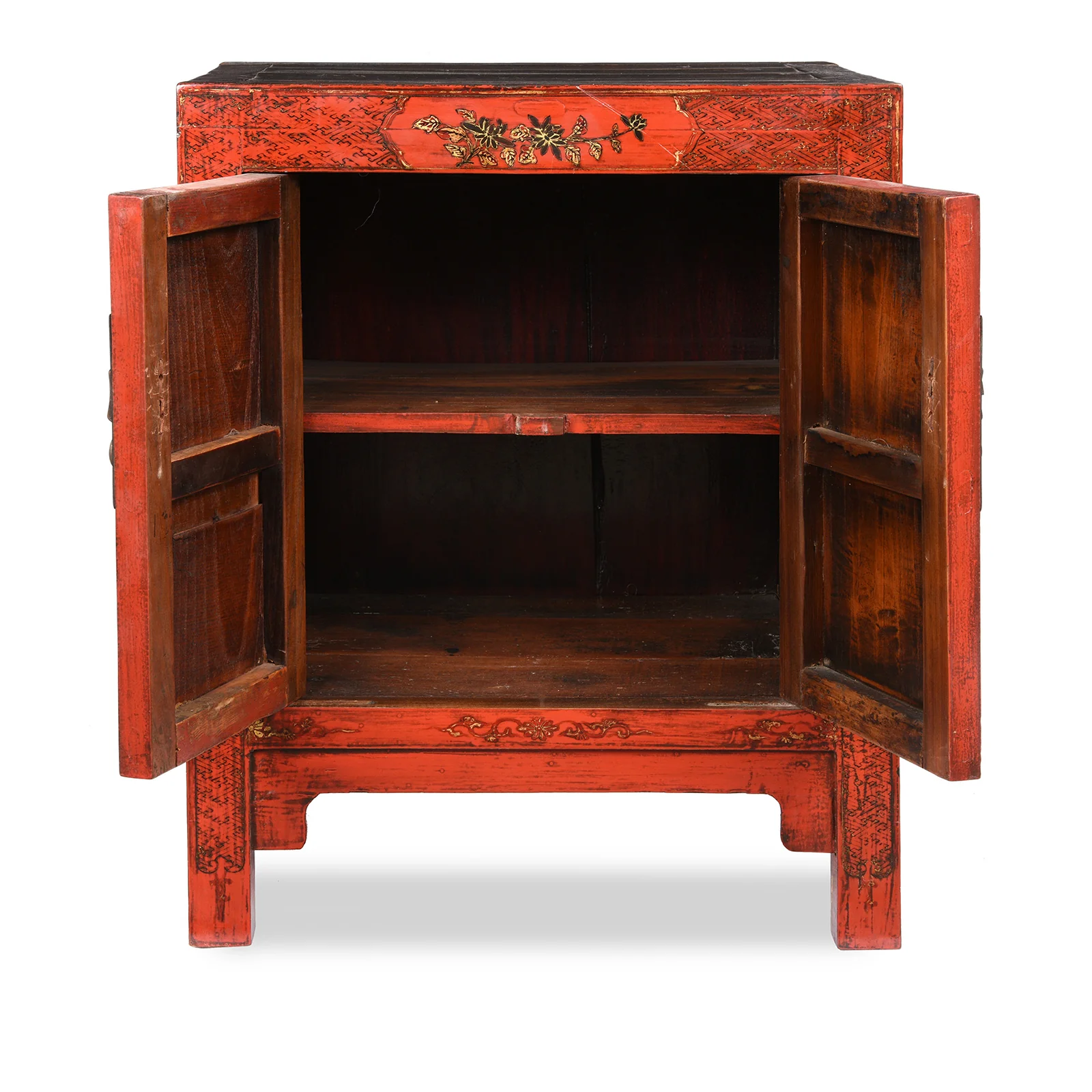 Pair of Red Lacquer Bedside Cabinets - Image 9