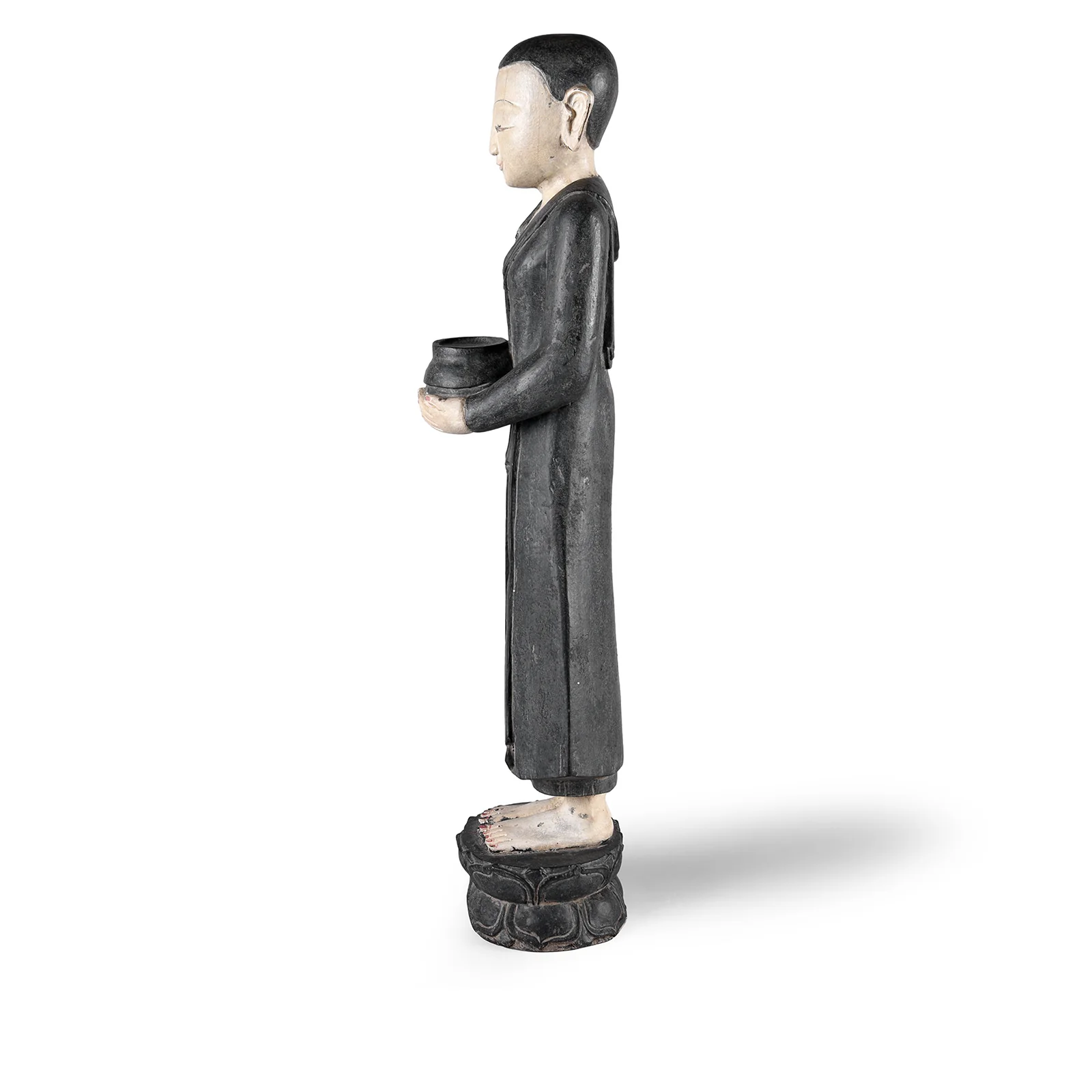 Pair Of Vintage Carved Burmese Monks - Ca 1970's - Image 8