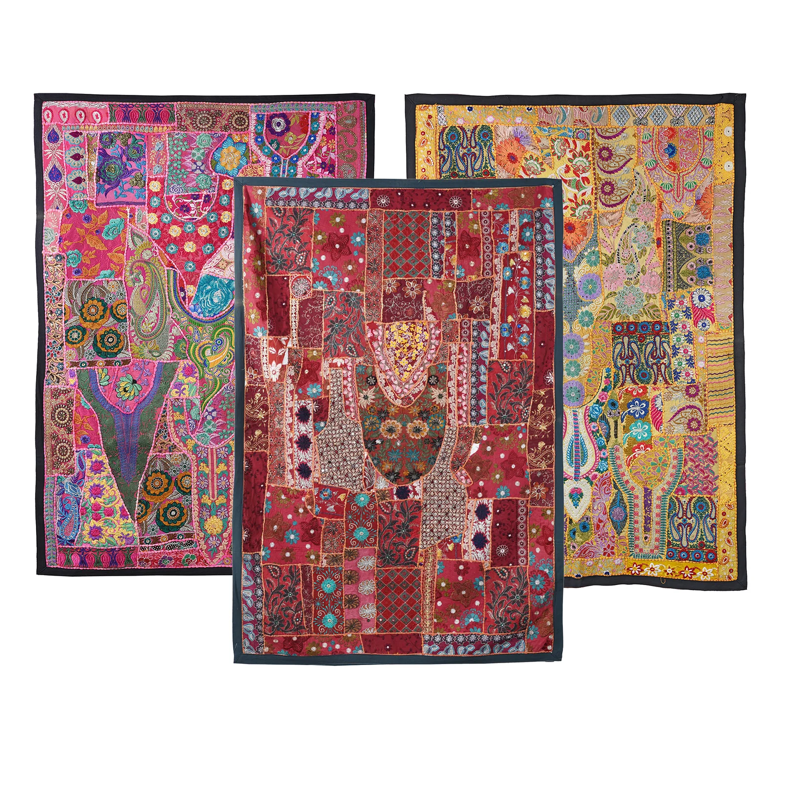 Vintage Patchwork Sari Wall Hanging