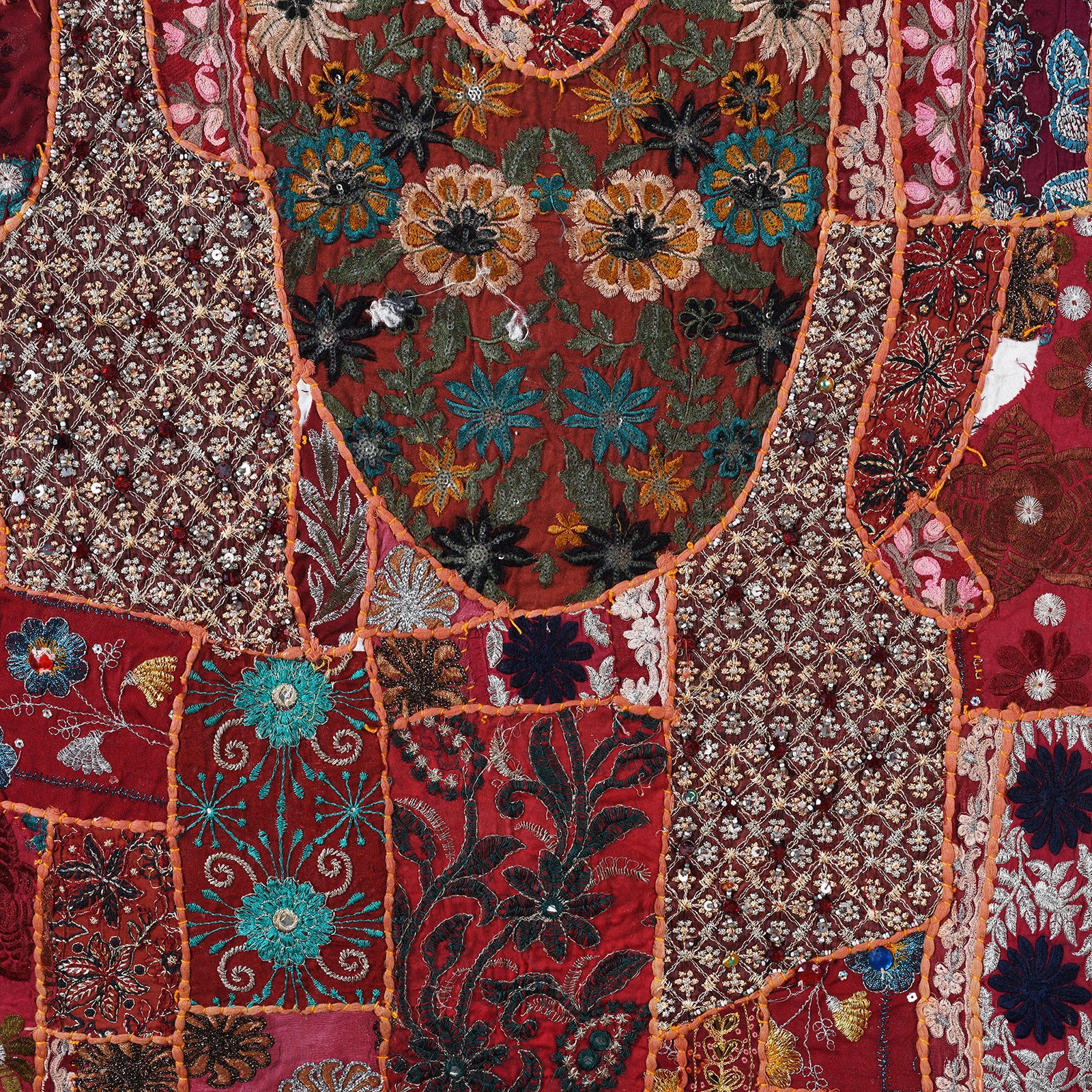Vintage Patchwork Sari Wall Hanging - Image 6