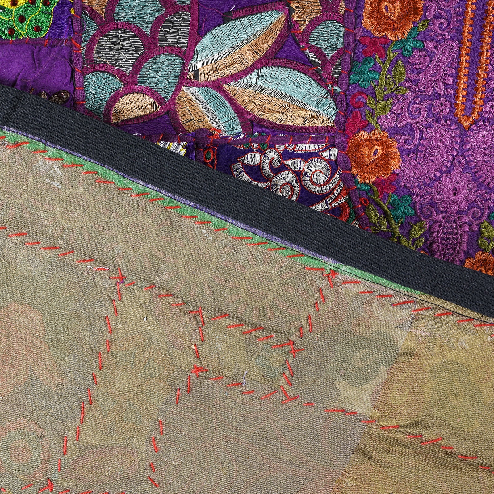 Vintage Patchwork Sari Wall Hanging - Image 8