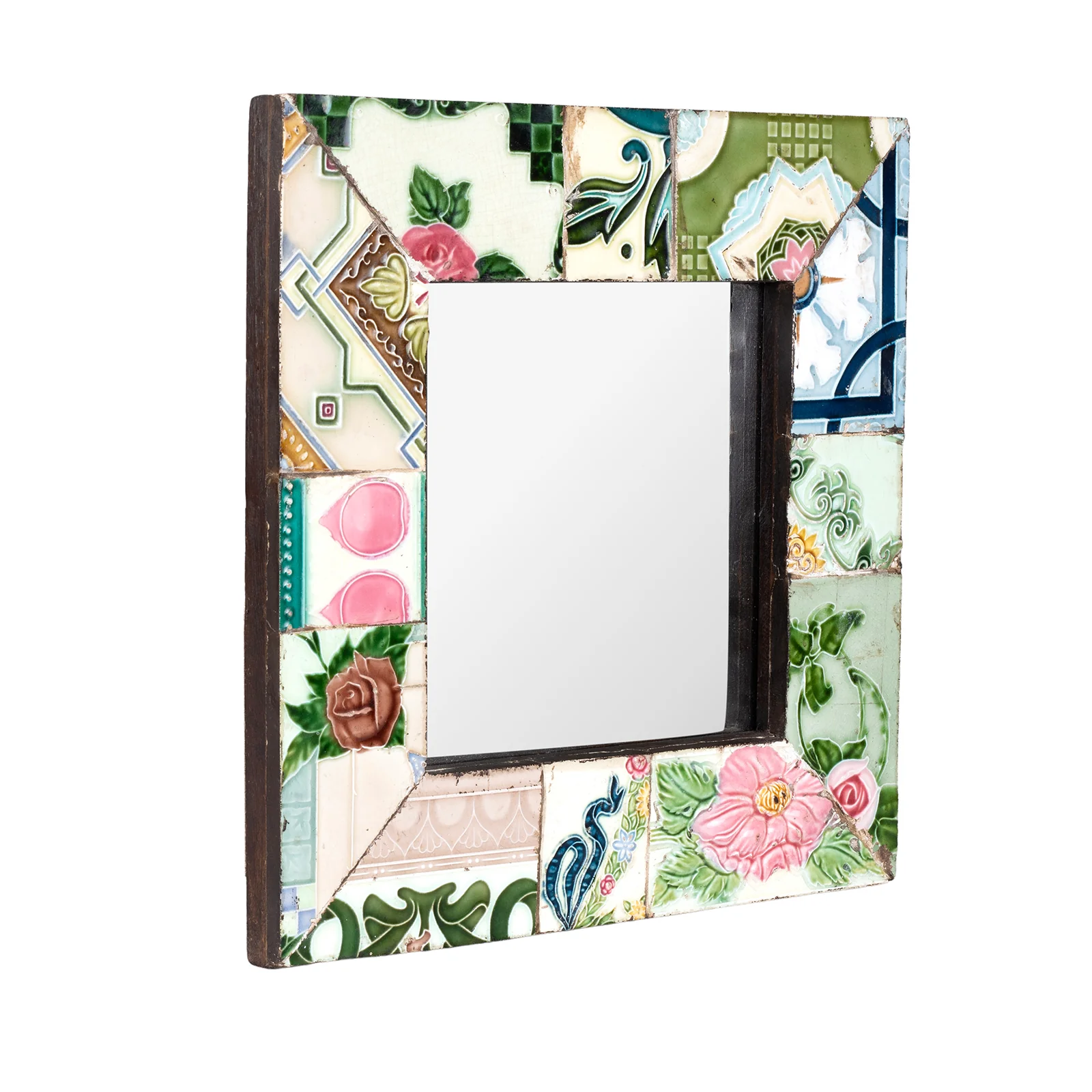 Peranakan Ceramic Tile Mirror - Square - Image 3