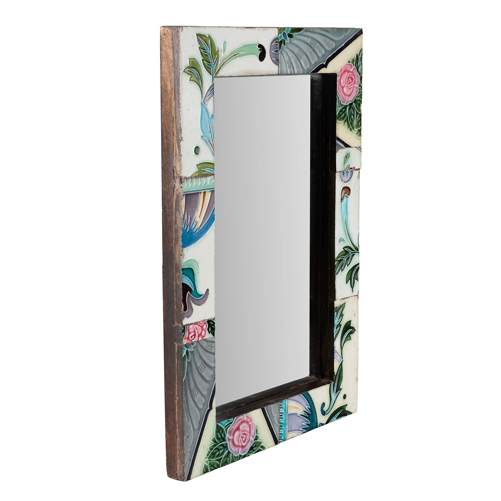 Art Deco Mirror Made From Old Peranakan Ceramic Tiles - Image 5