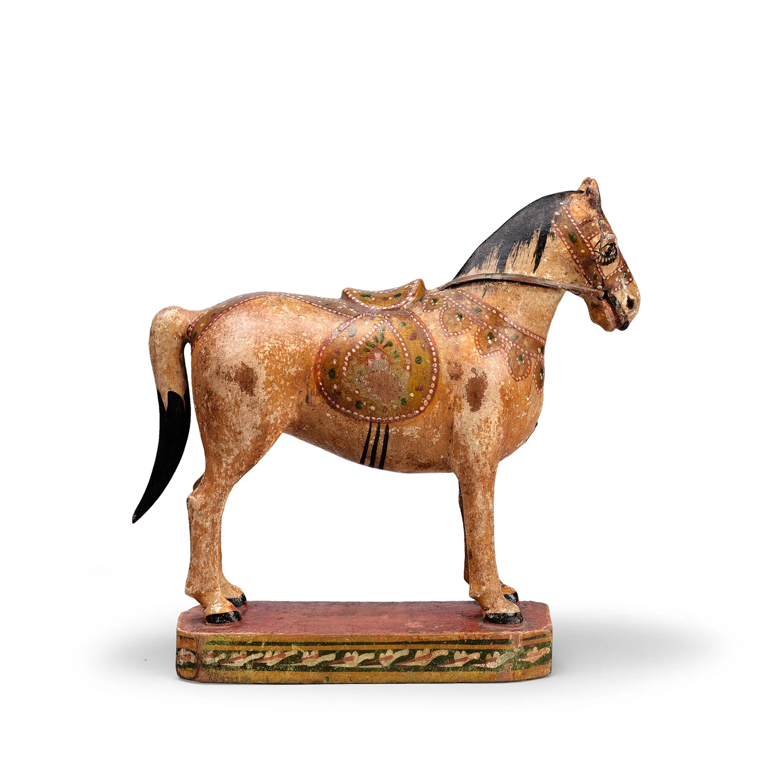 Polychromed Indian Horse Figure From Surat - Ca 1920