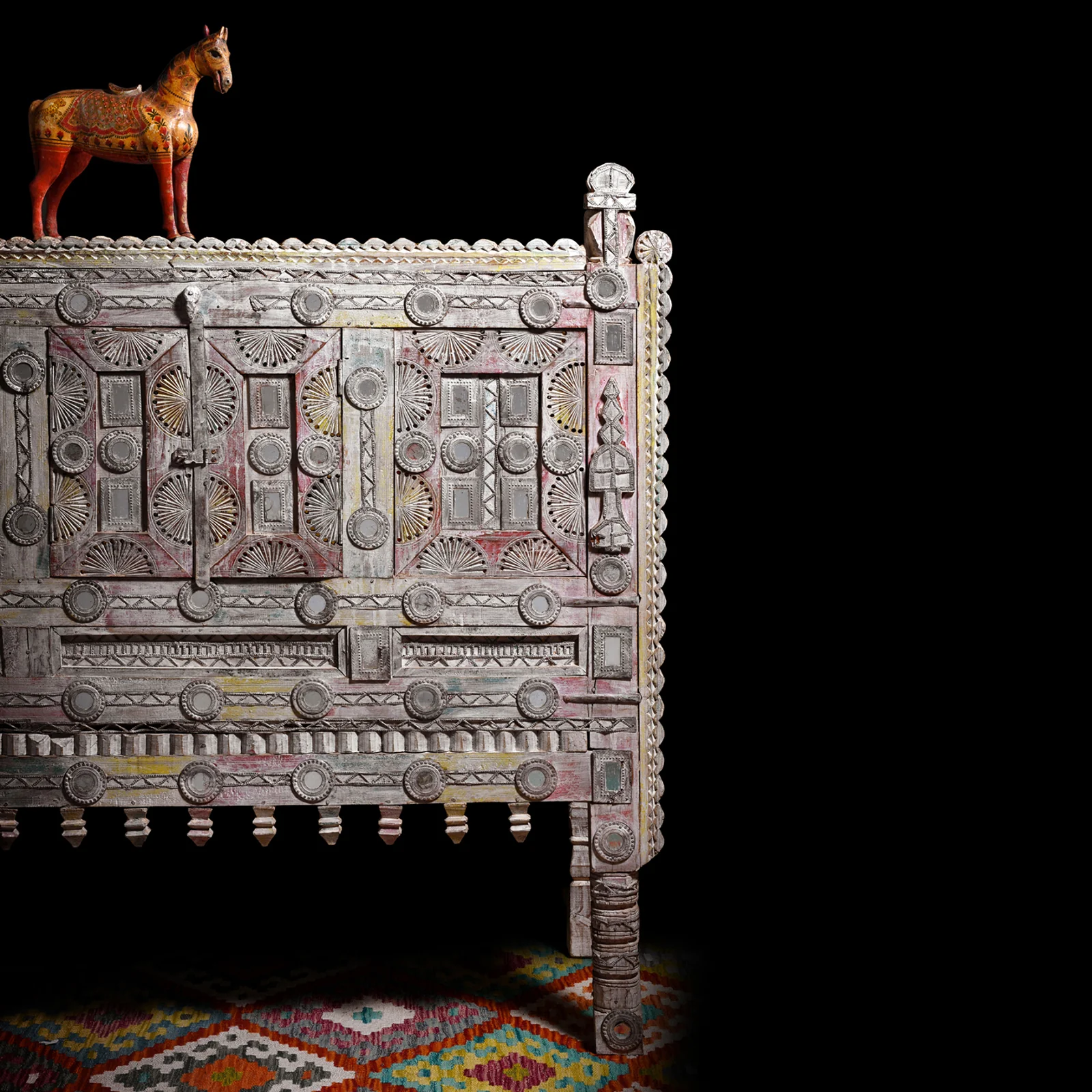Polychrome Indian Horse Figure From Surat - 19th Century - Image 2