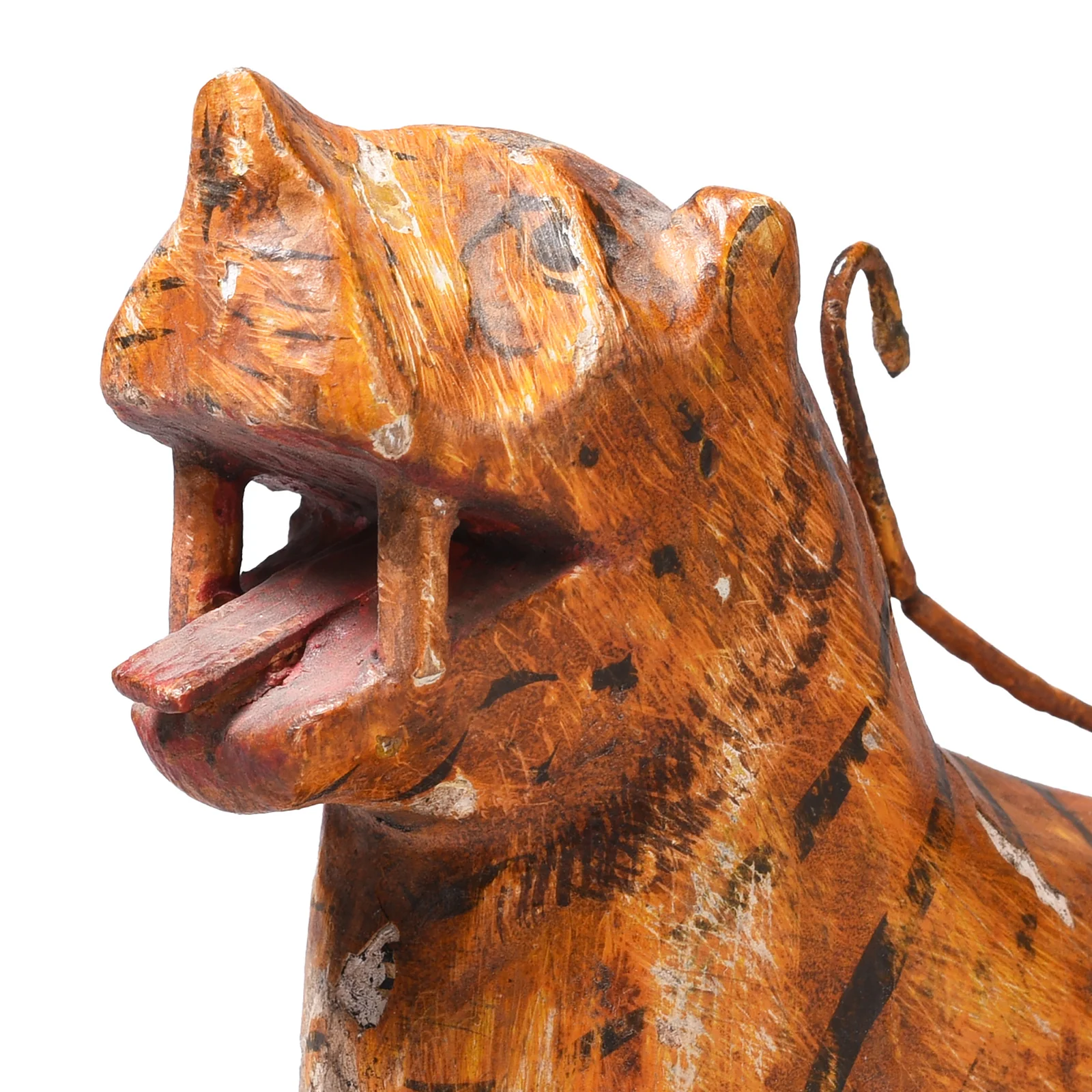 Polychromed Indian Tiger Figure From Karnataka - Ca 1910 - Image 3