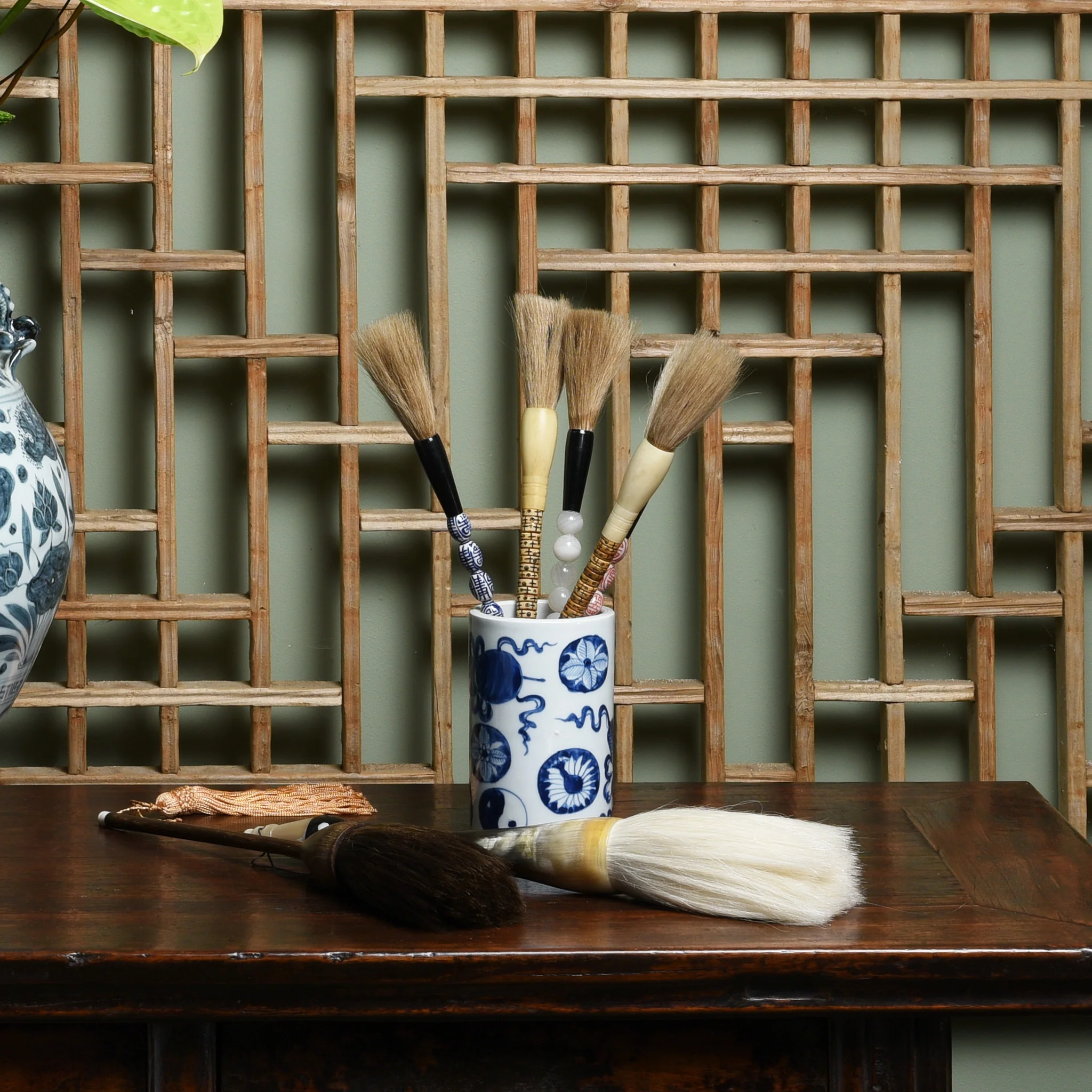 Porcelain Calligraphy Brush Pot - Image 2