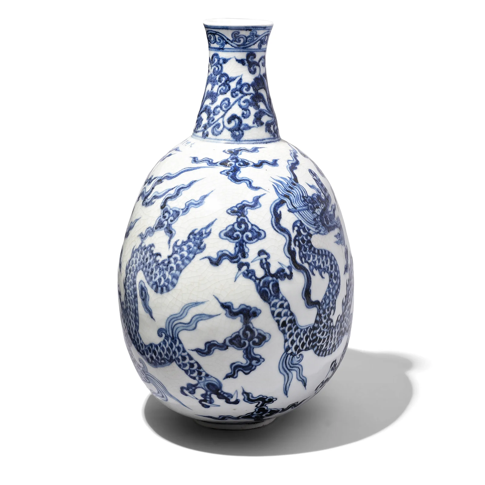 Blue & White Porcelain Dragon Moonflask - Image 3