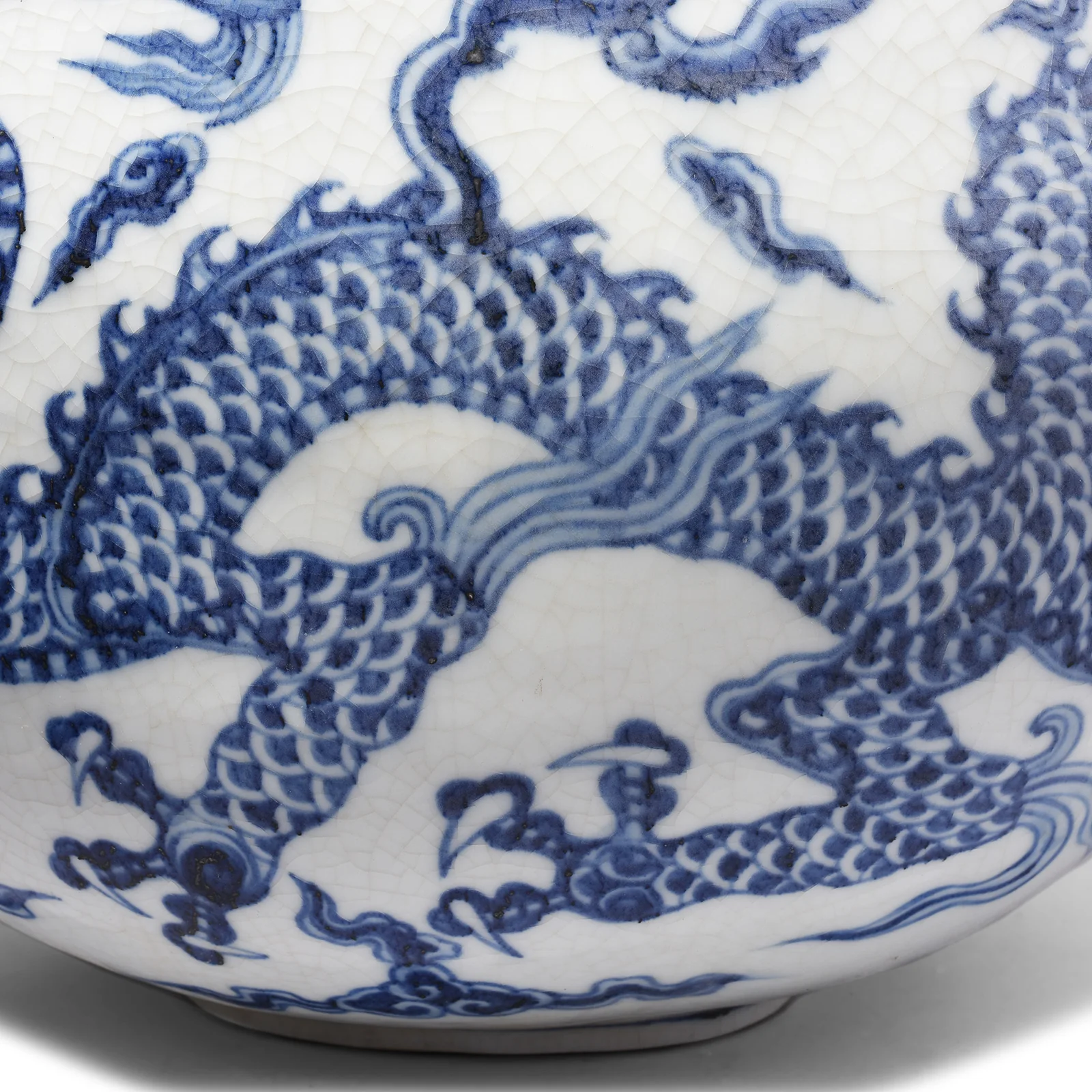 Blue & White Porcelain Dragon Moonflask - Image 5