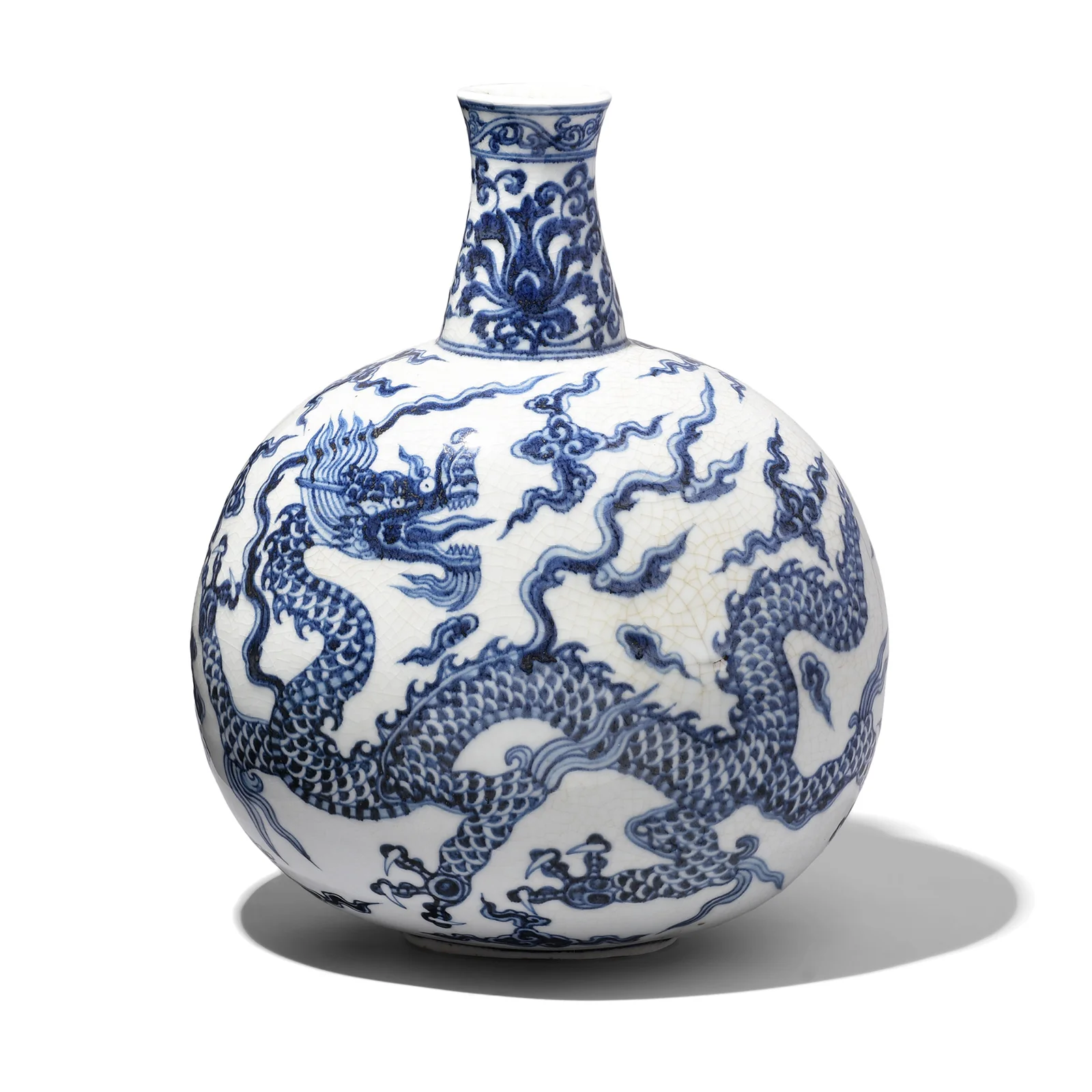Blue & White Porcelain Dragon Moonflask - Image 6
