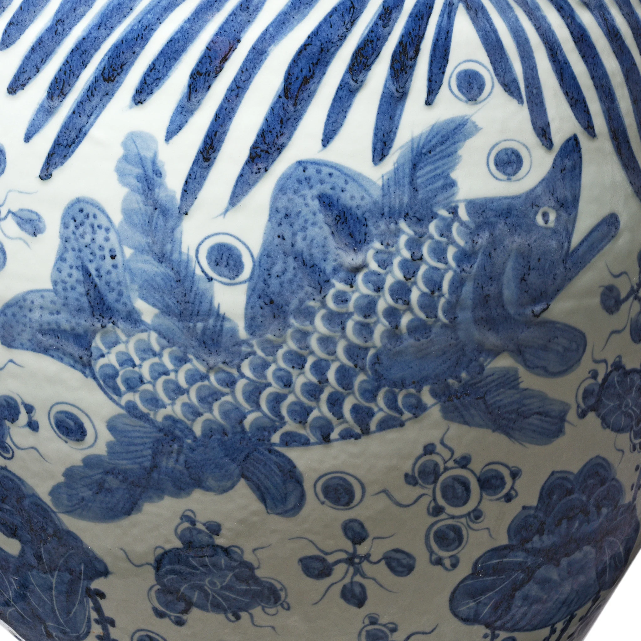 Blue & White Porcelain Fish Bowl Planter - Image 2