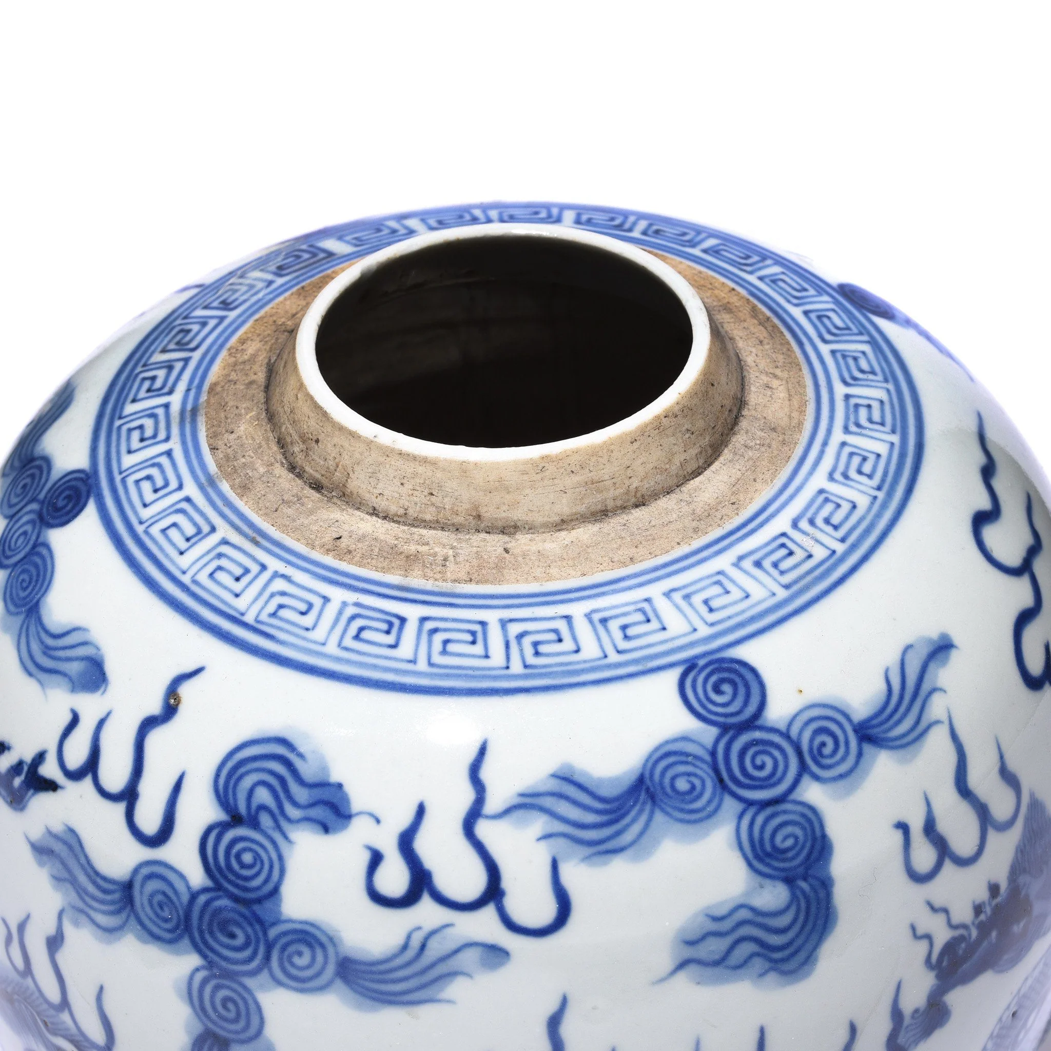 Blue & White Porcelain Ginger Jar  - Phoenix & Dragon Design - Image 6