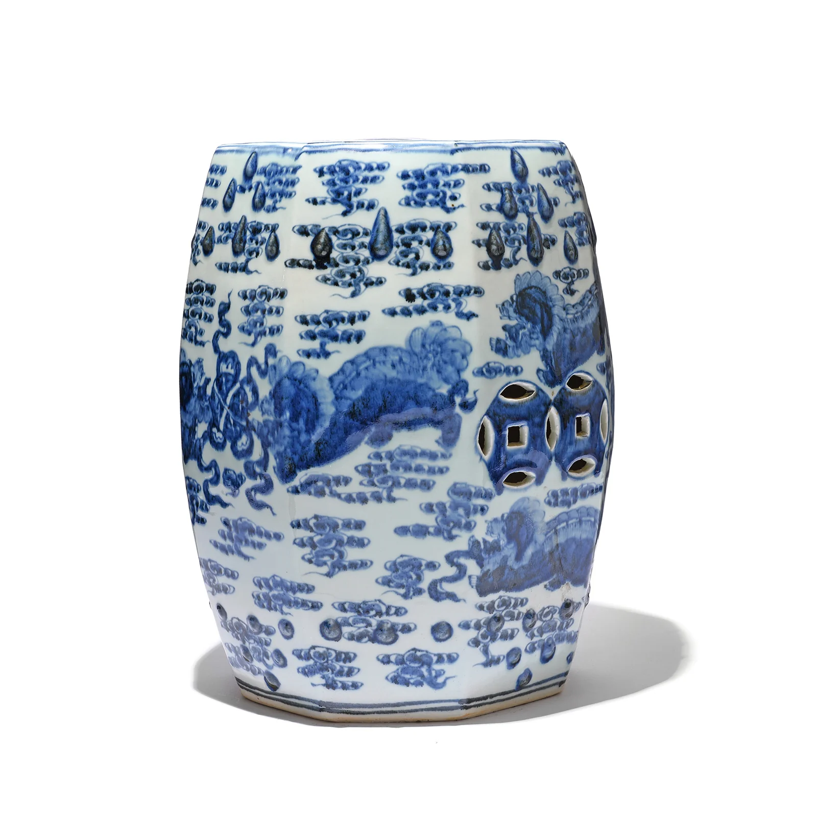 Blue & White Porcelain Stool- Kylin Design - Image 5