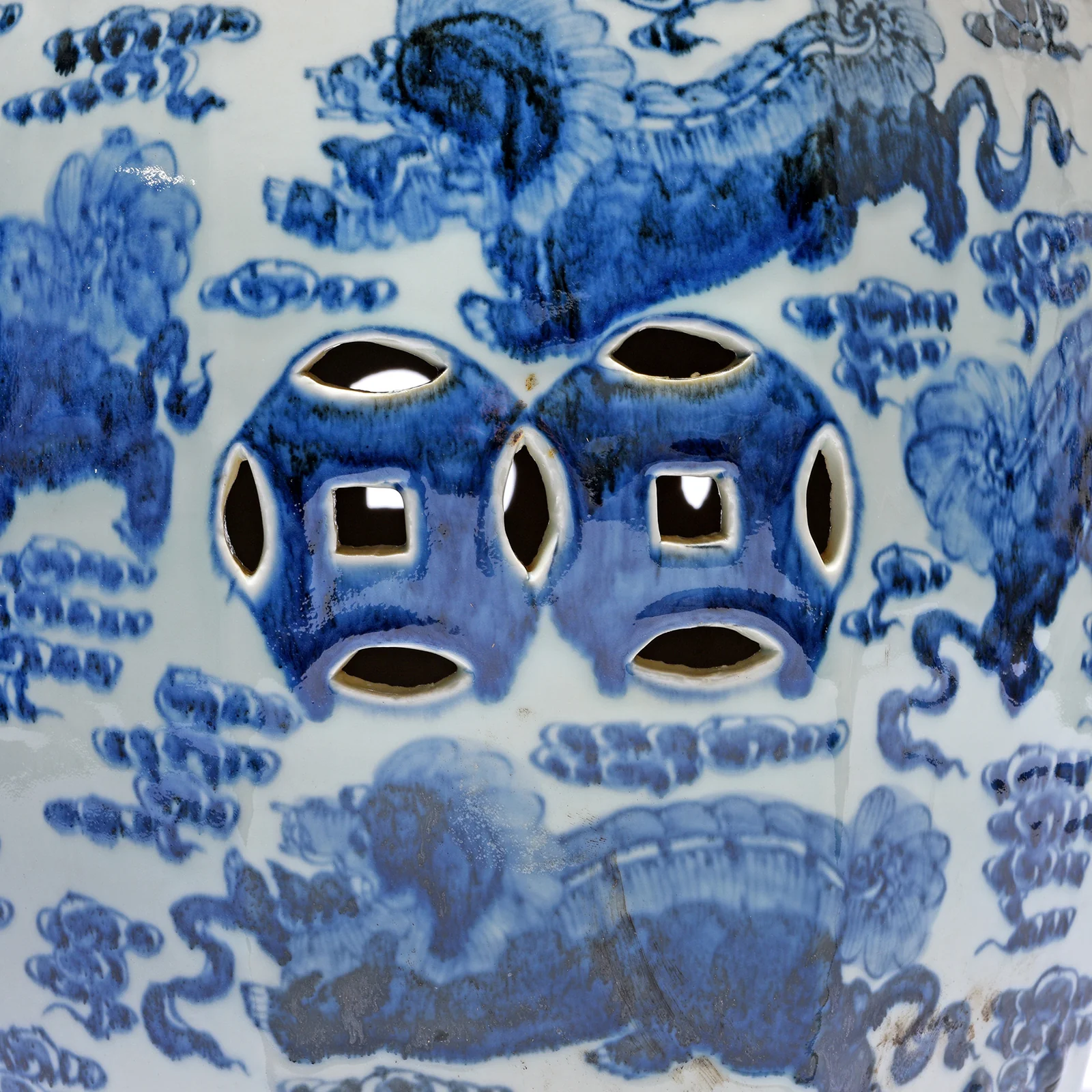 Blue & White Porcelain Stool- Kylin Design - Image 6