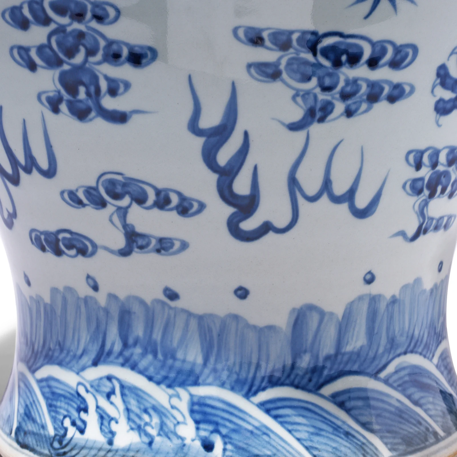 Blue & White Dragon Temple Jar - Image 11