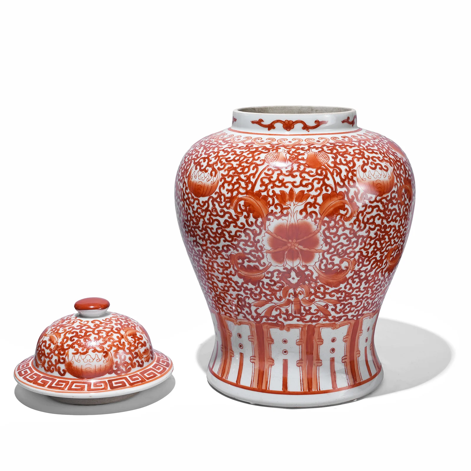 Porcelain Temple Jar -  Kangxi Orange Design - Image 2