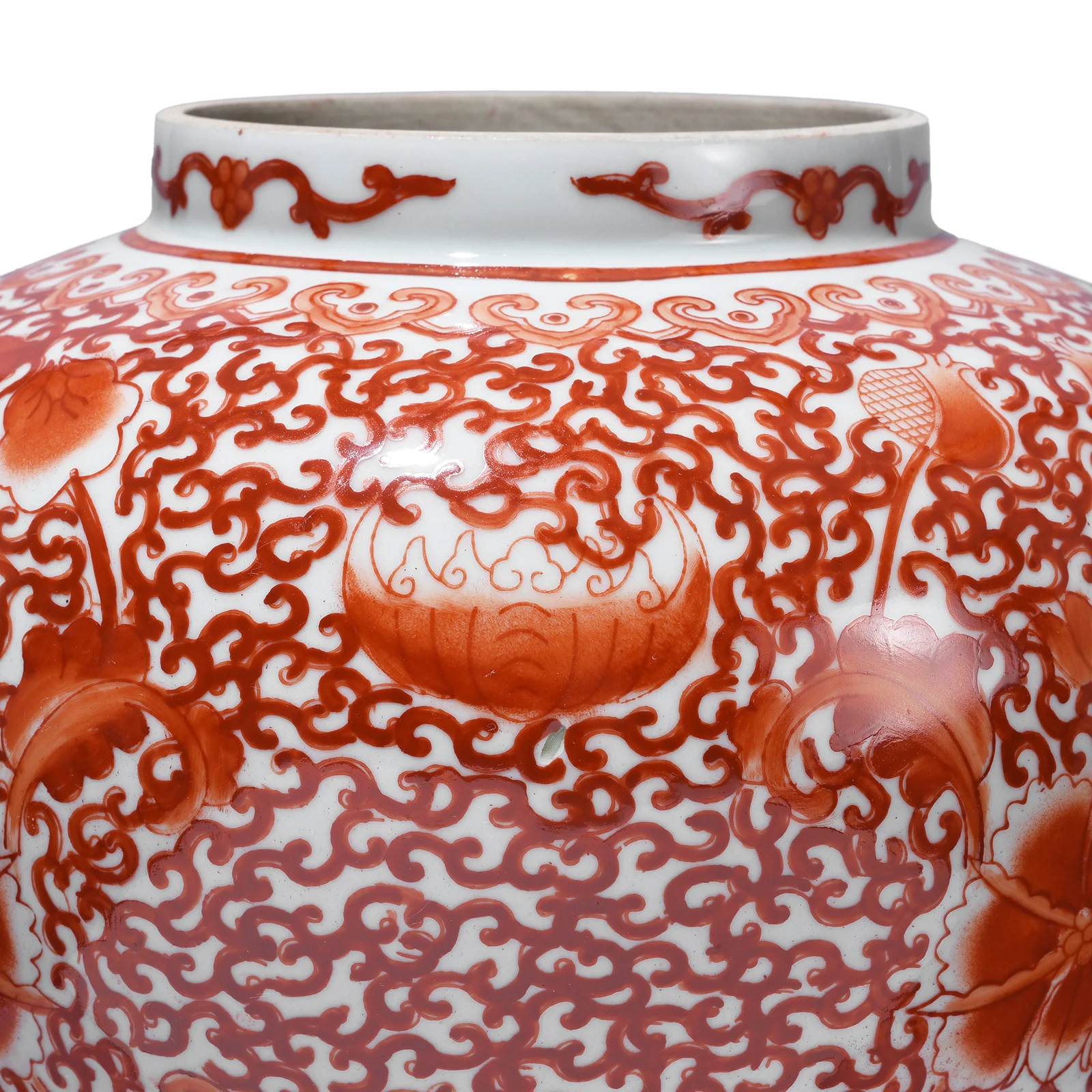 Porcelain Temple Jar -  Kangxi Orange Design - Image 3