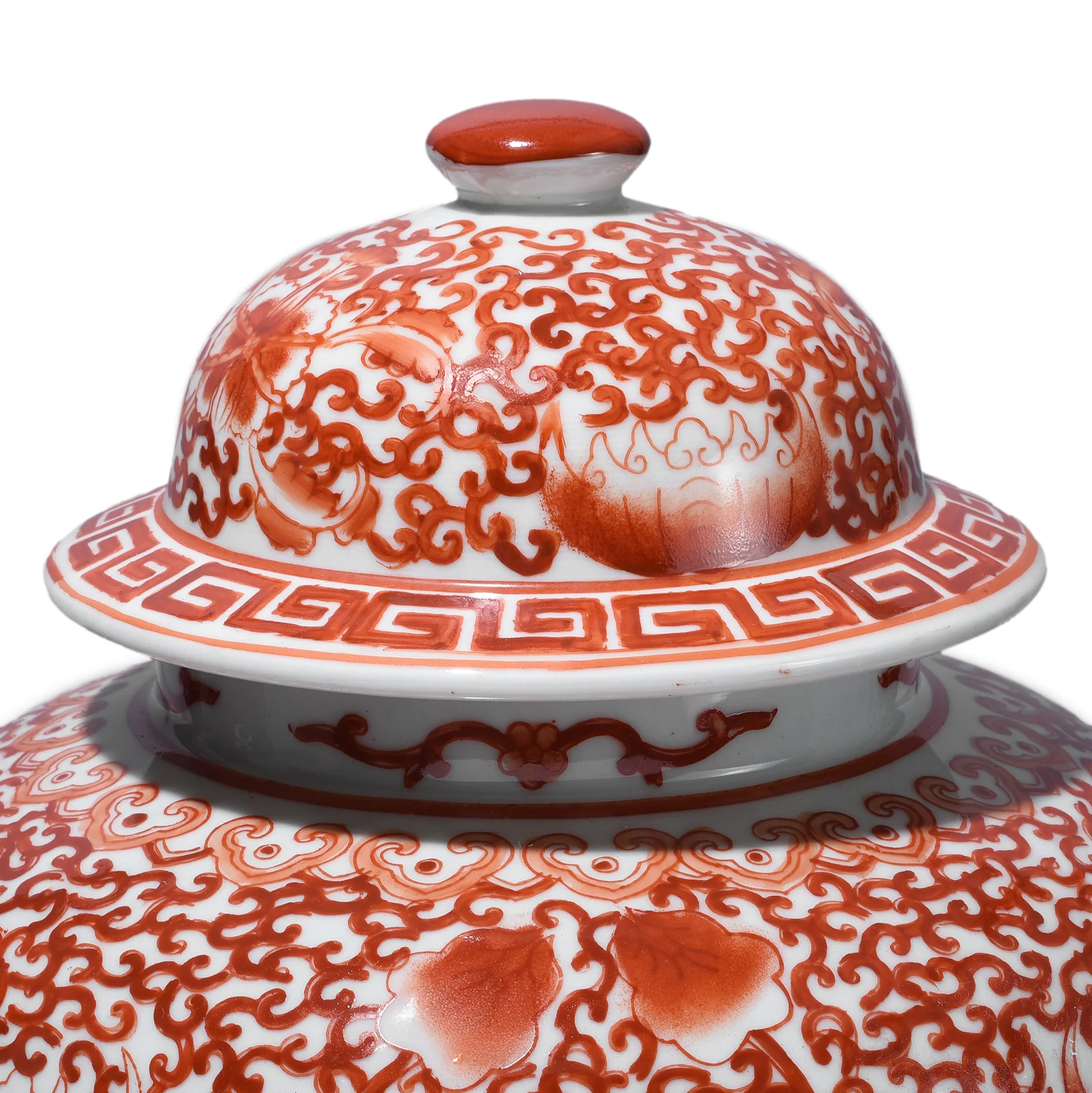 Porcelain Temple Jar -  Kangxi Orange Design - Image 4