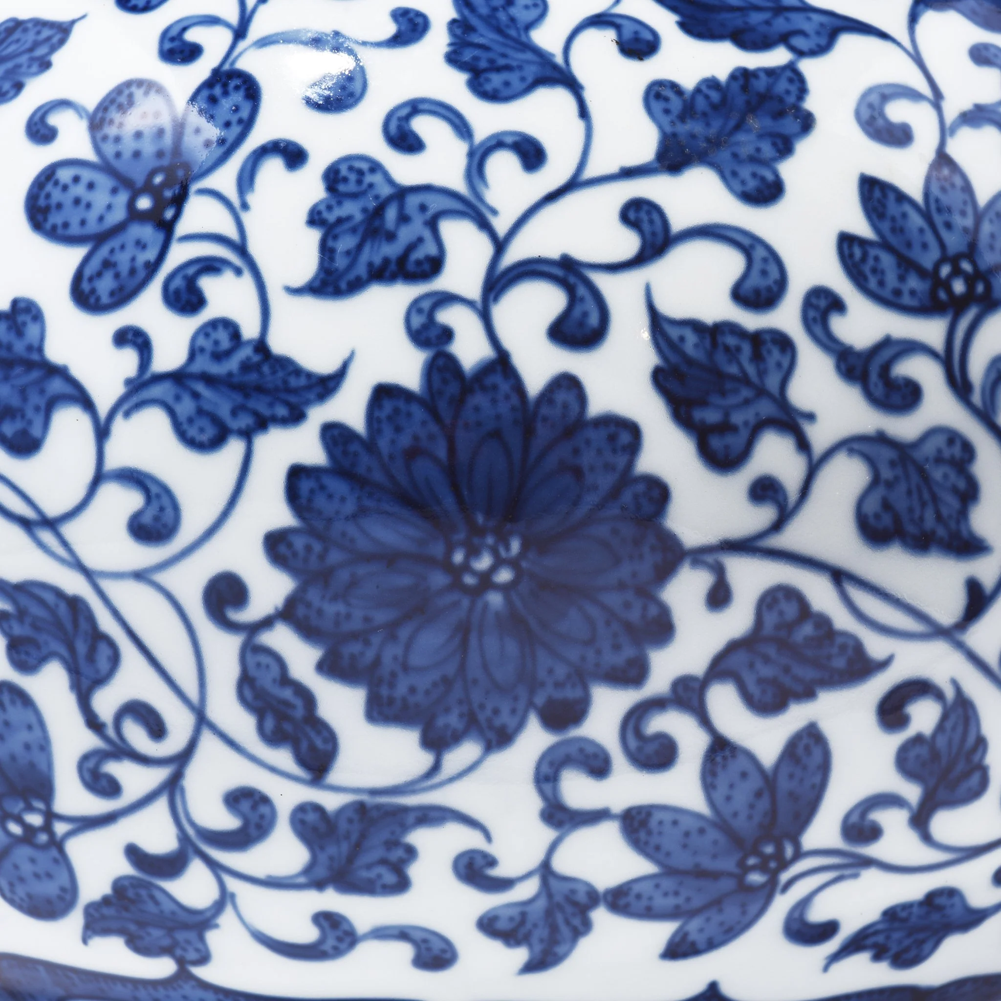 Blue & White Porcelain Trumpet Vase With Floral Design - Image 3