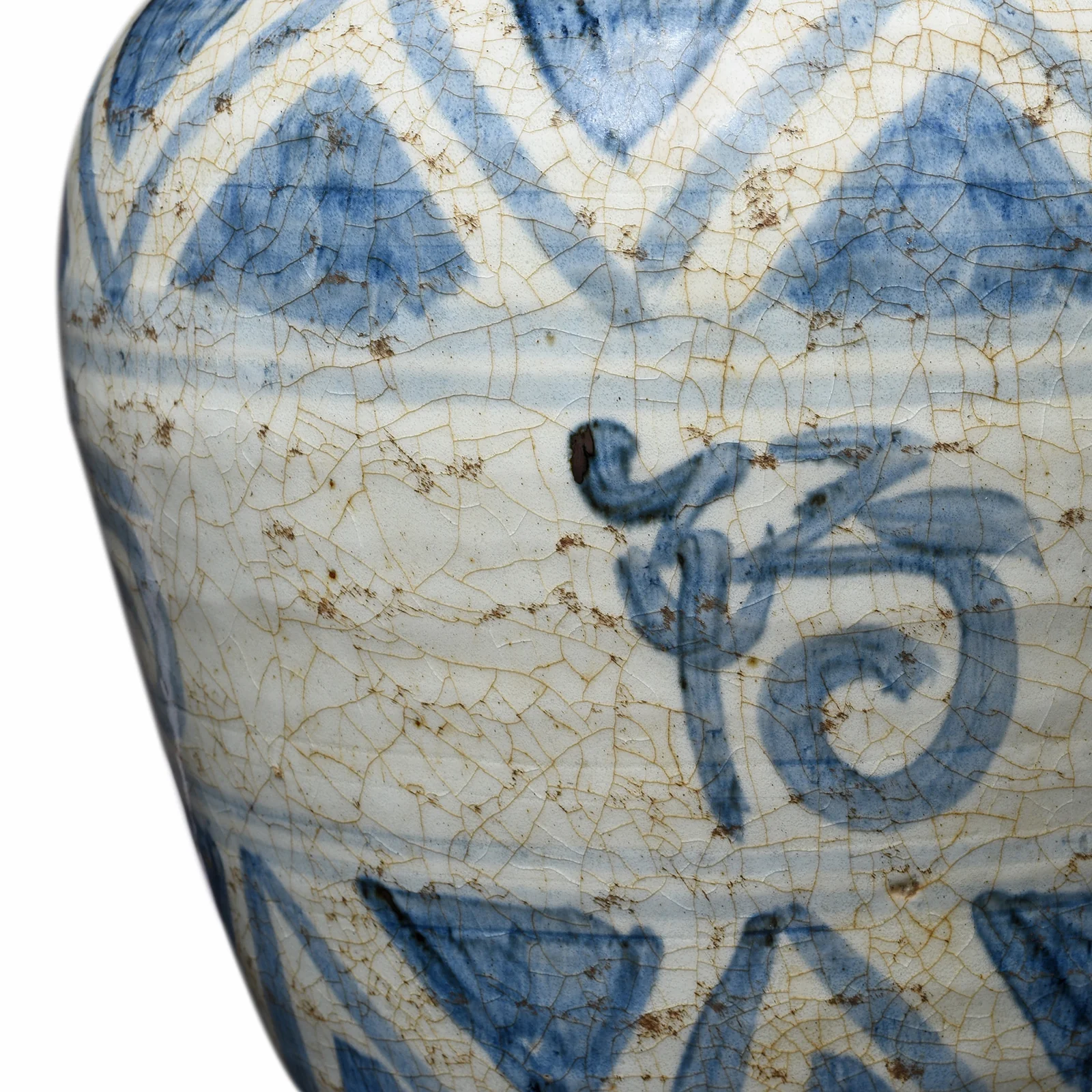 Provincial Late Ming Style Blue & White Porcelain Vase - Image 3
