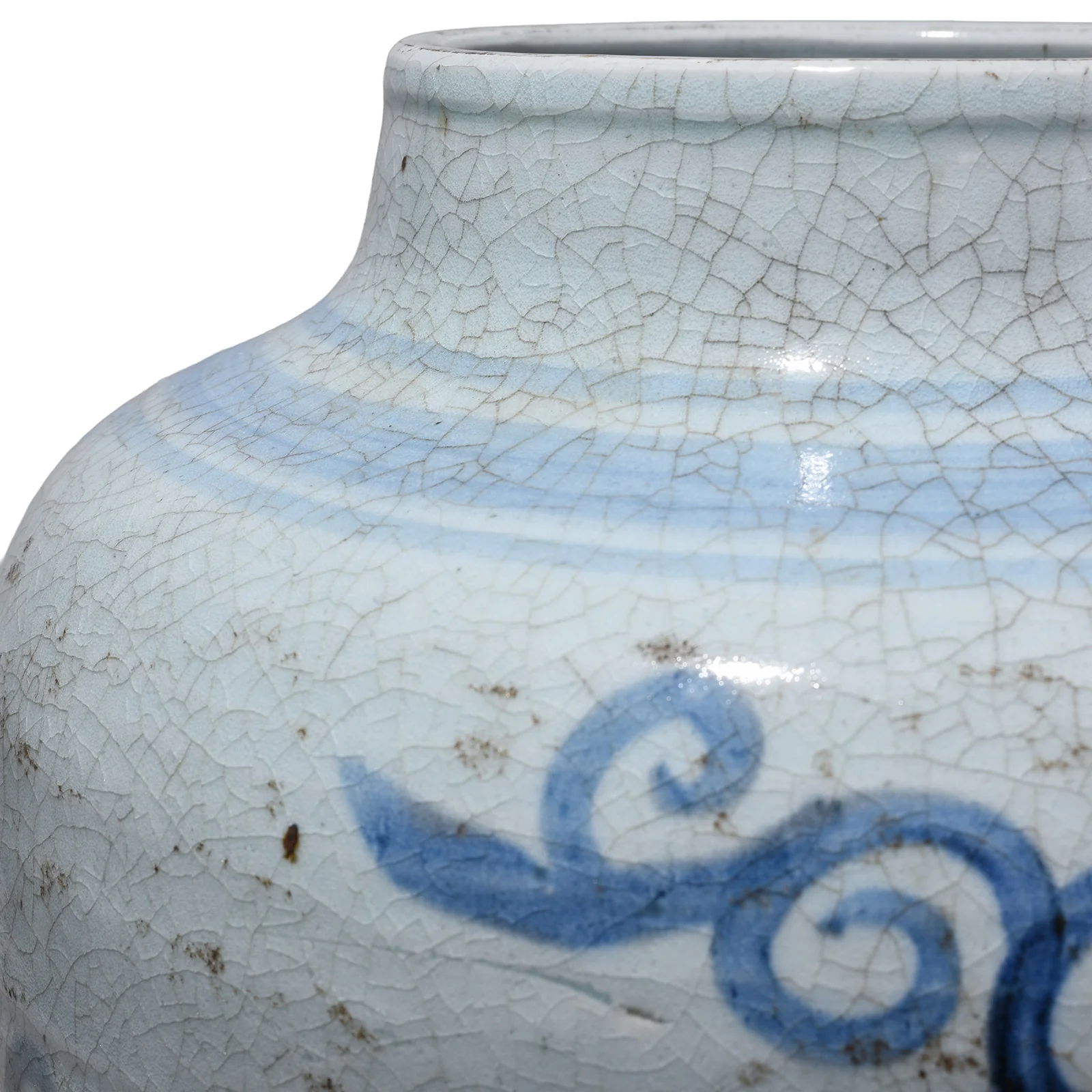 Provincial Late Ming Style Blue & White Porcelain Vase - Image 3