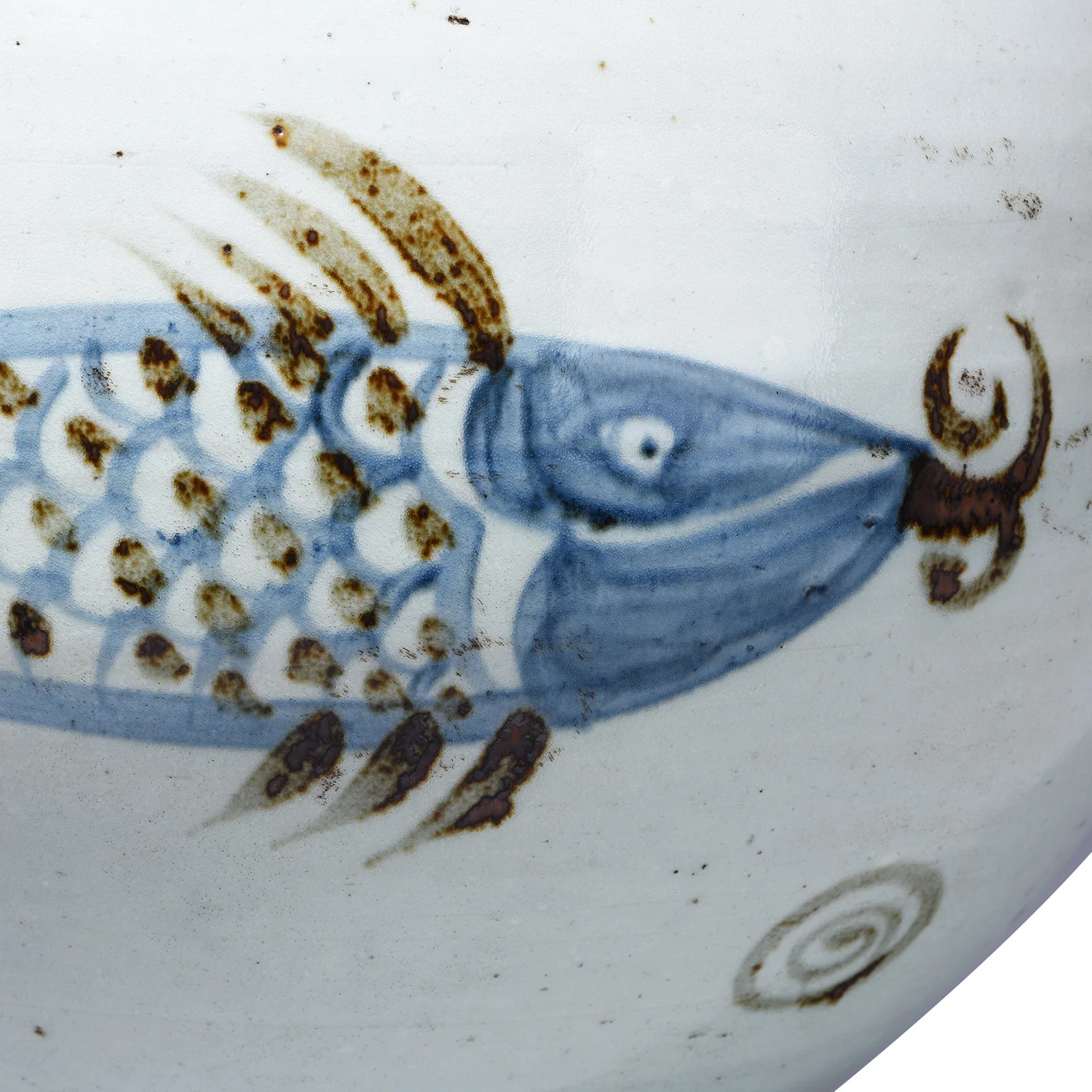 Provincial Style Blue & White Porcelain Jar - Fish - Image 3