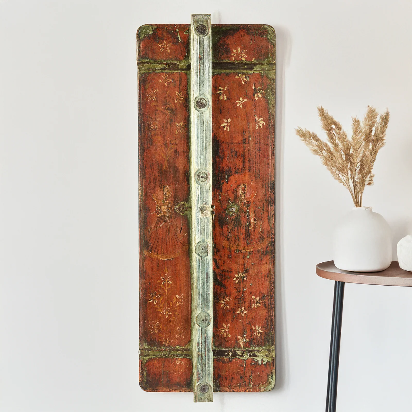 Painted Window Shutter From Rajasthan - 19th Century - Image 2