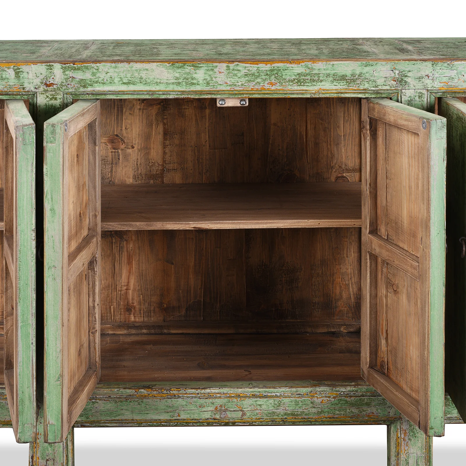 Green 6 Door Sideboard Made From Reclaimed Wood - Image 4