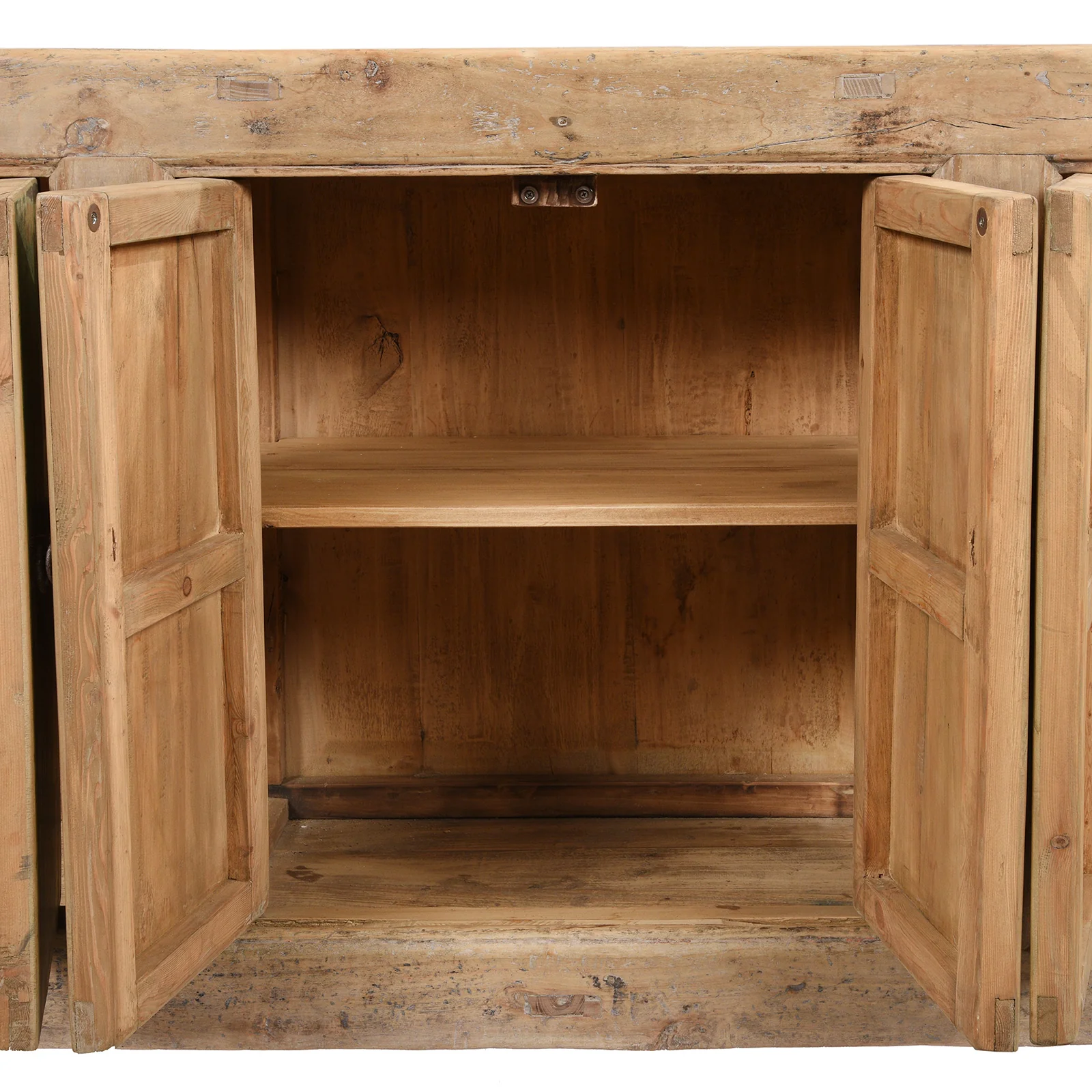 Reclaimed 6 Door Mongolian Bleached Sideboard - Image 5