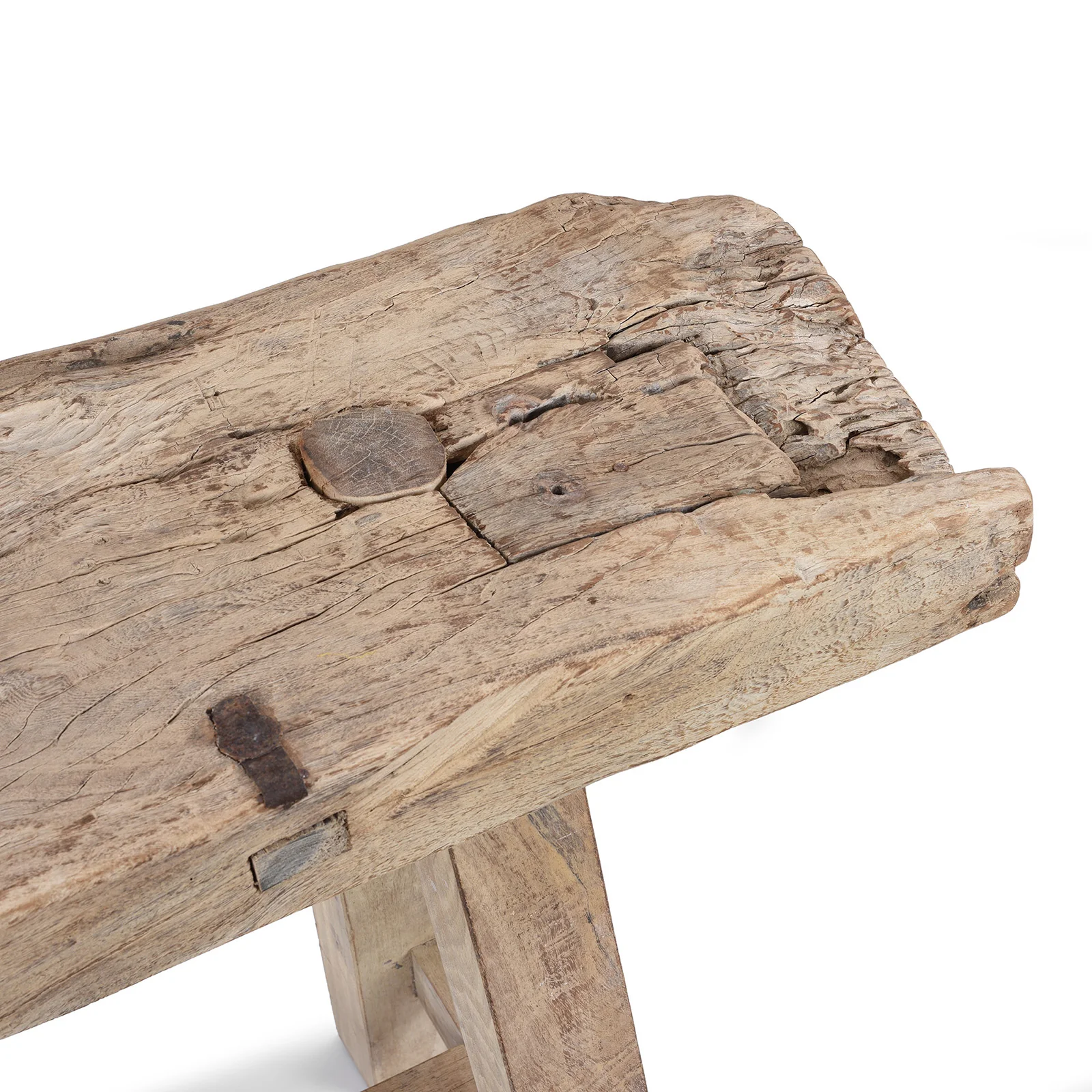 Reclaimed Bleached Wood Pedestal Table from India - Image 4