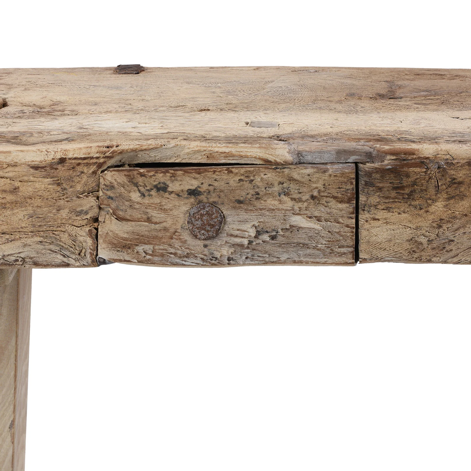Reclaimed Bleached Wood Pedestal Table from India - Image 7