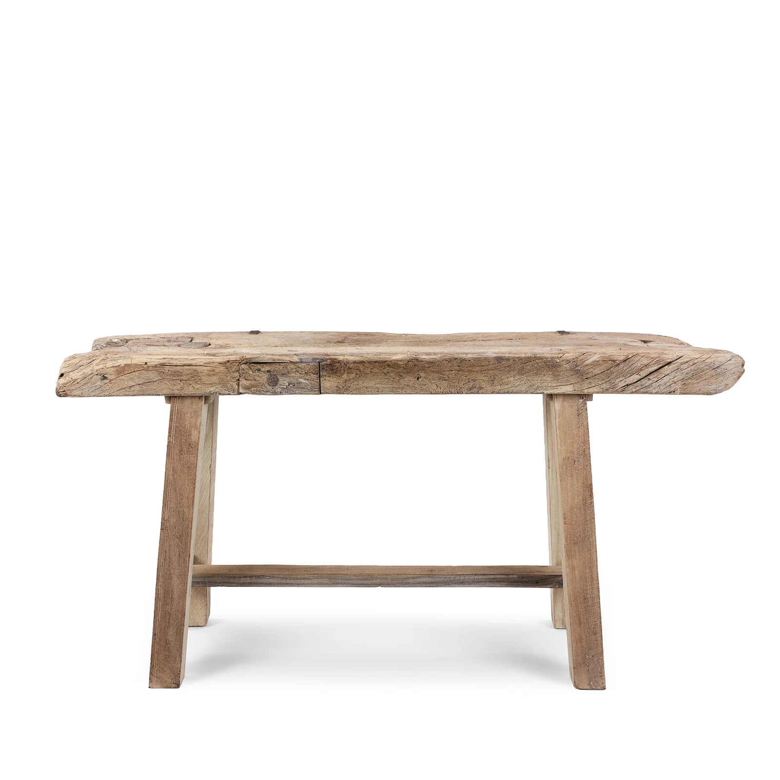 Reclaimed Bleached Wood Pedestal Table from India - Image 8