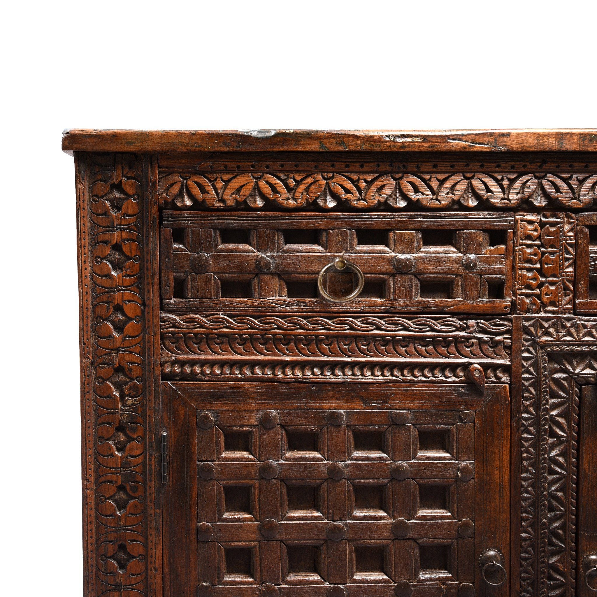 Carved Indian Sideboard Made From Old Reclaimed Teak - Image 2