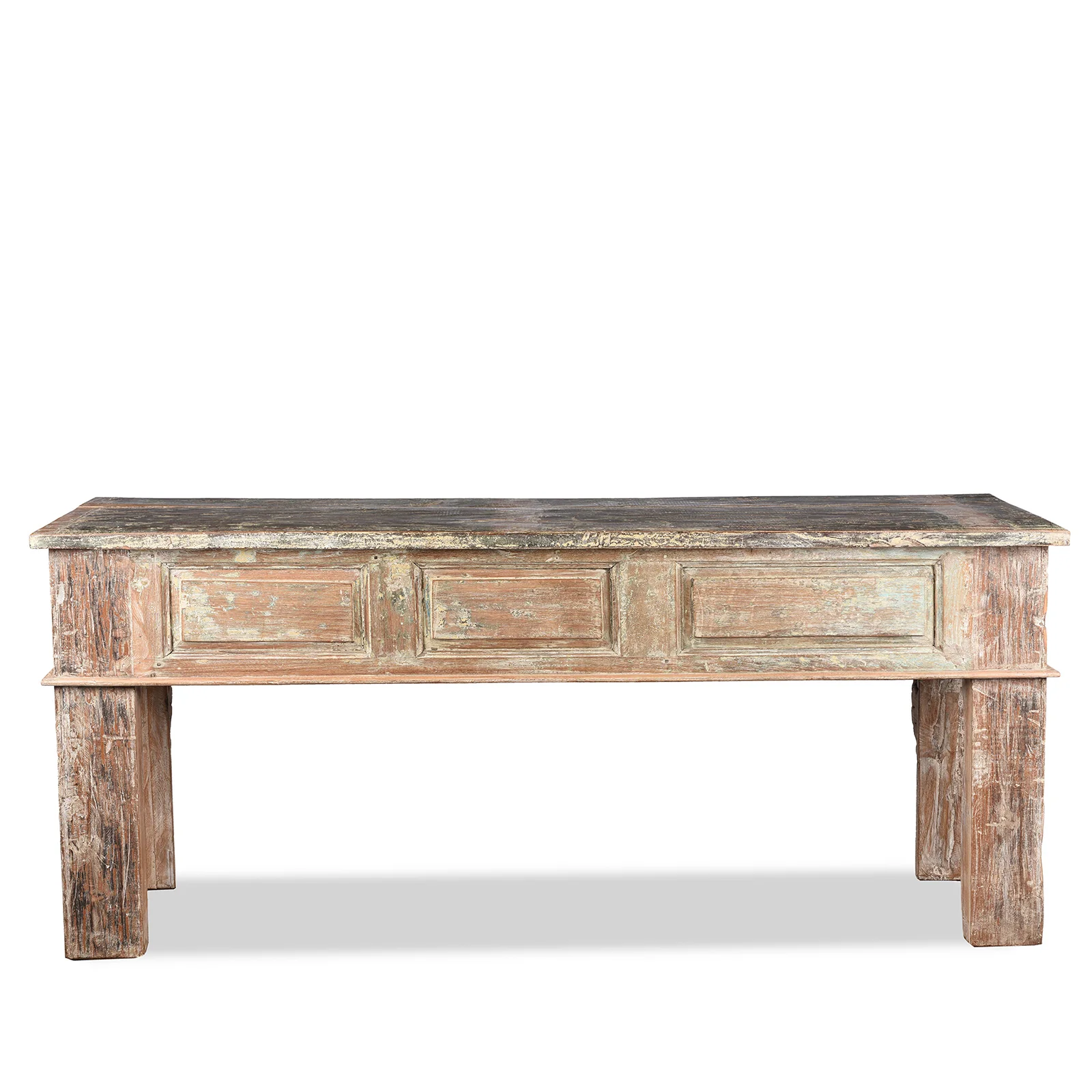 4 Drawer Painted Console Table Made From Reclaimed Teak - Image 6