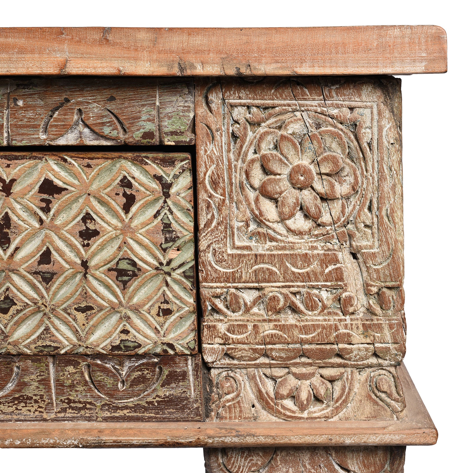 4 Drawer Painted Console Table Made From Reclaimed Teak - Image 8