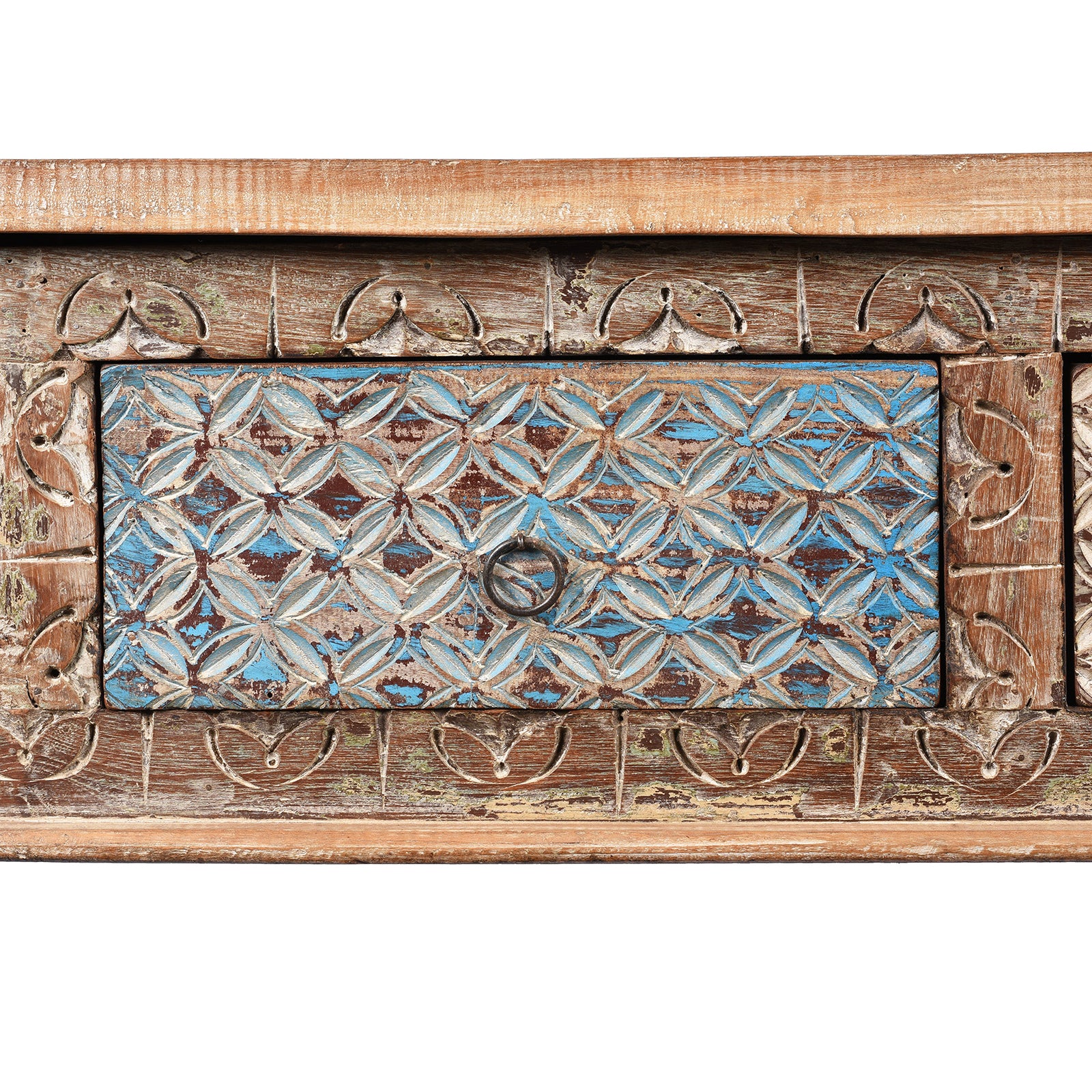 4 Drawer Painted Console Table Made From Reclaimed Teak - Image 9