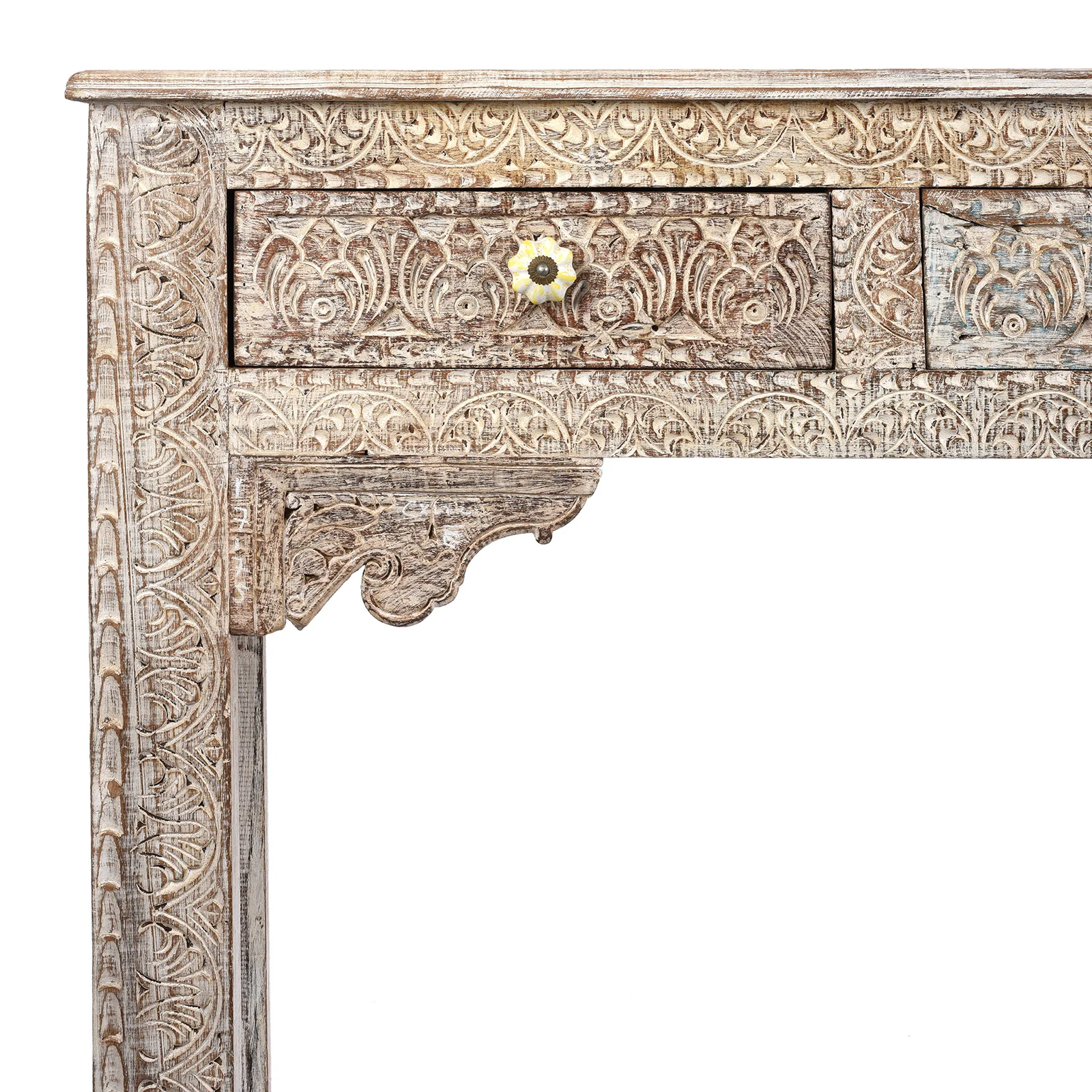 Reclaimed Teak Console Table With Drawers - Image 2