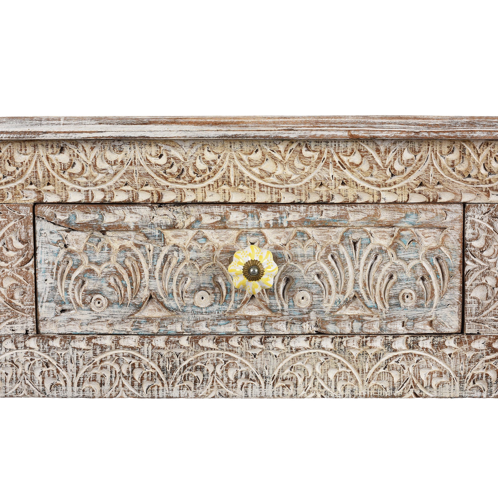 Reclaimed Teak Console Table With Drawers - Image 5