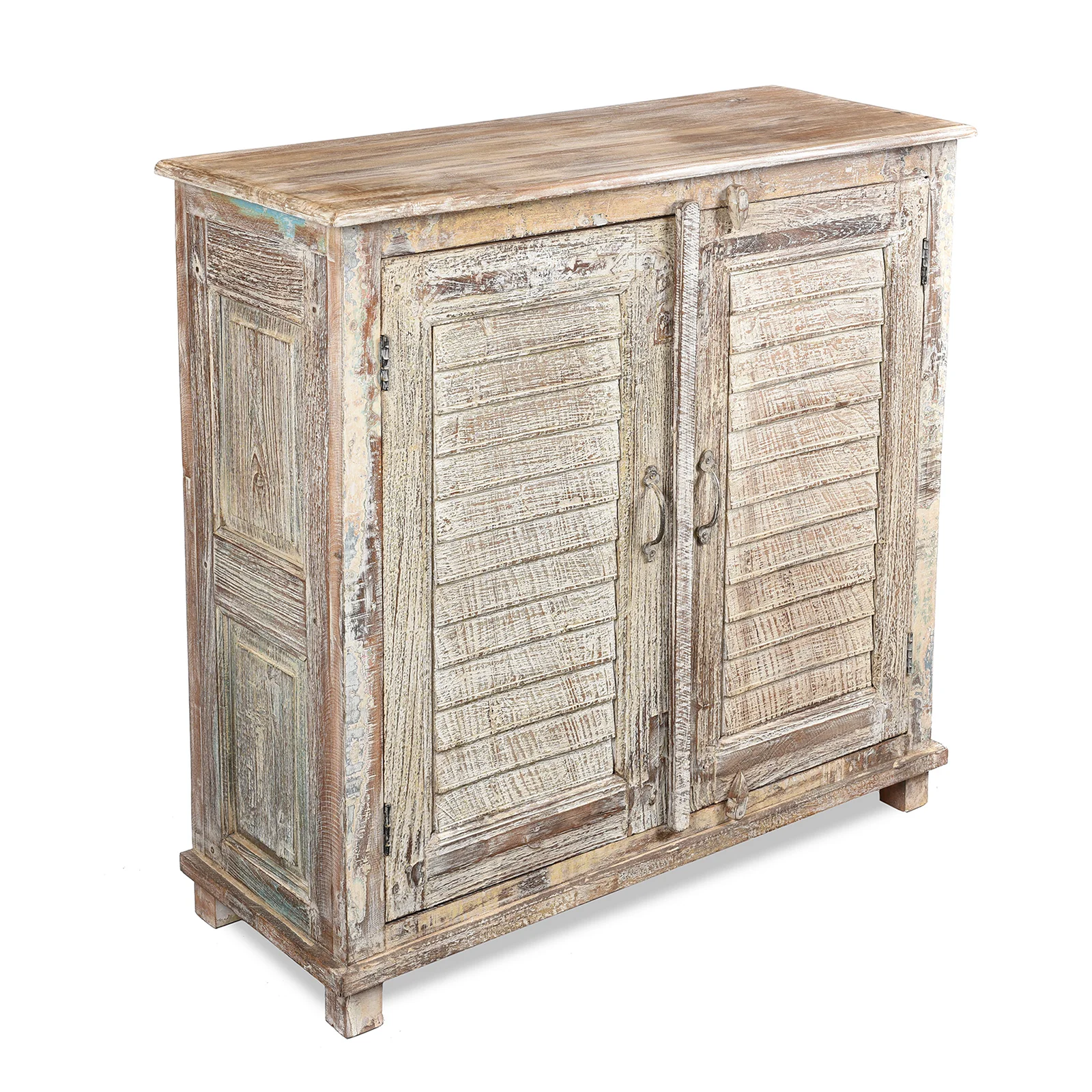 Reclaimed Indian Louvre Sideboard With Paint Finish - Image 4